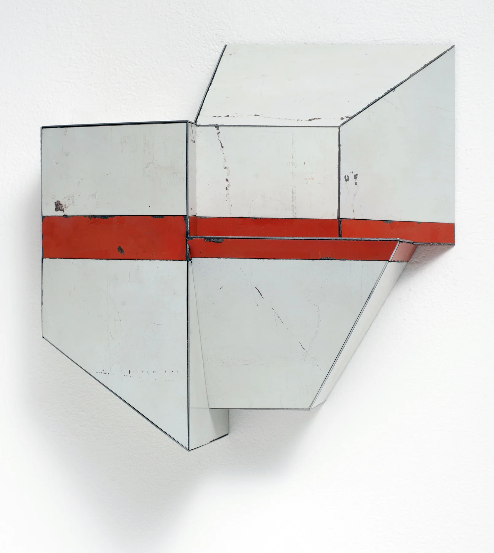 Divided Unity, 10 x 10 x 5 inches / 25.4 x 25.4 x 12.7 cm, salvage steel, marine-grade plywood, silicone, vulcanized rubber, hardware, 2018