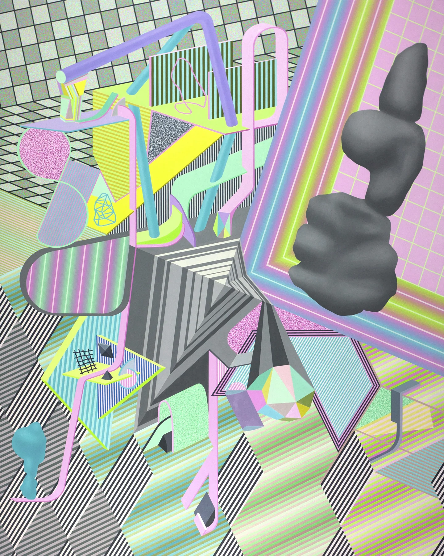 Space Bar, 60 x 48 inches / 152.4 x 121.9 cm, oil on panel, 2018