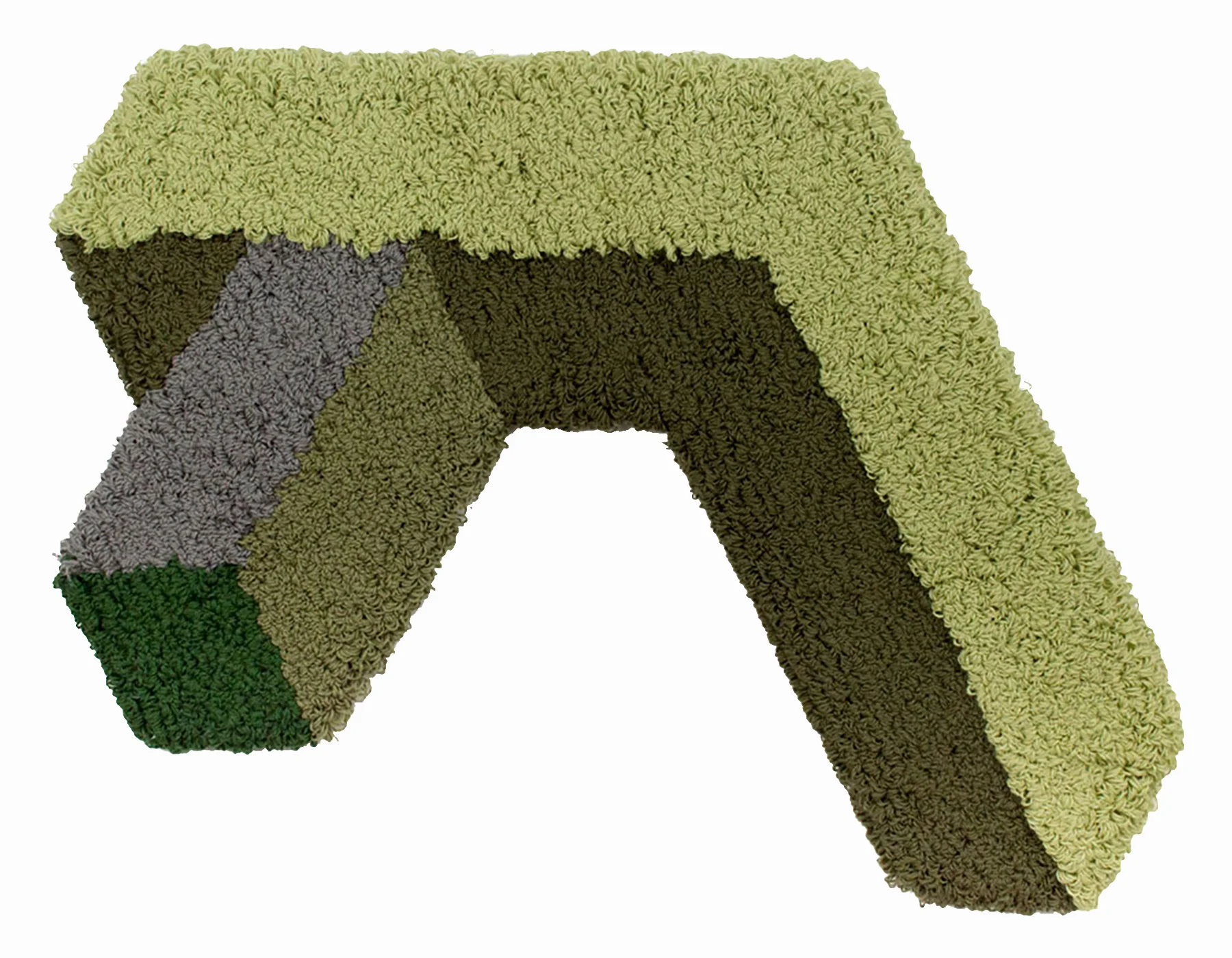 Underhang, 29 x 37 inches / 73.7 x 94 cm, wool yarn on wood panel, 2019