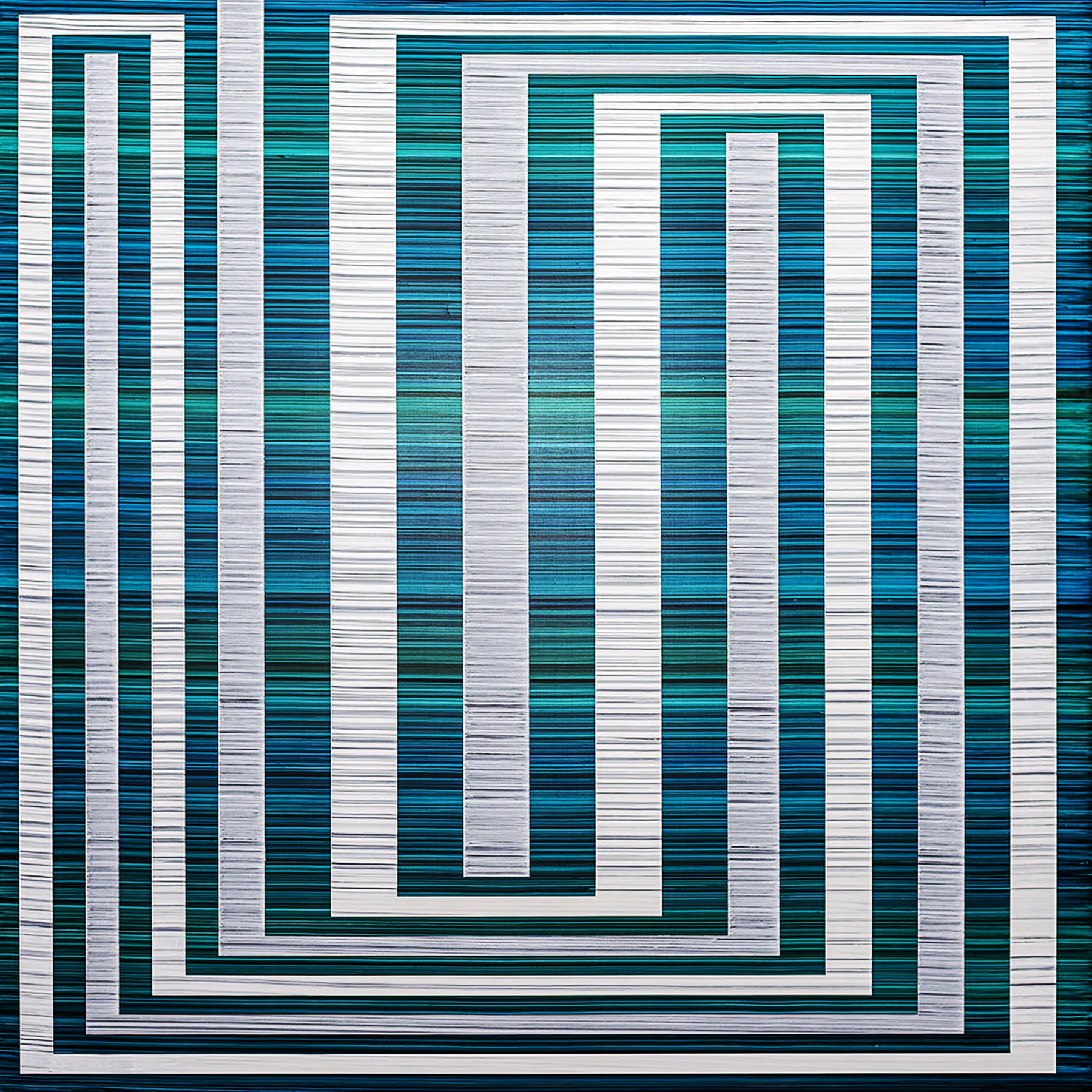 Bandwidth (Naiad), 40 x 40 inches / 101.6 x 101.6 cm, acrylic on muslin on panel, 2019