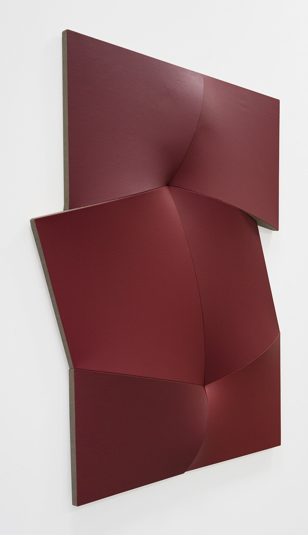 JAN MAARTEN VOSKUIL | Filthy red dance (side view), 47.25 x 41.5 x 2.75 inches / 120 x 105 x 7 cm, acrylics on linen, 2019