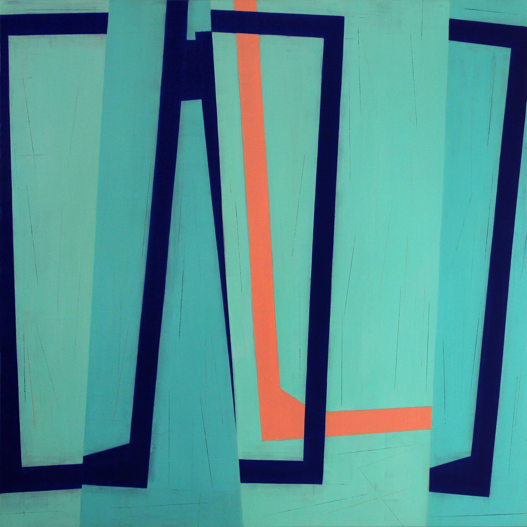 STEVEN BARIS | Jump Cut E12, 48 x 48 inches / 121.9 x 121.9 cm, oil on canvas, 2020