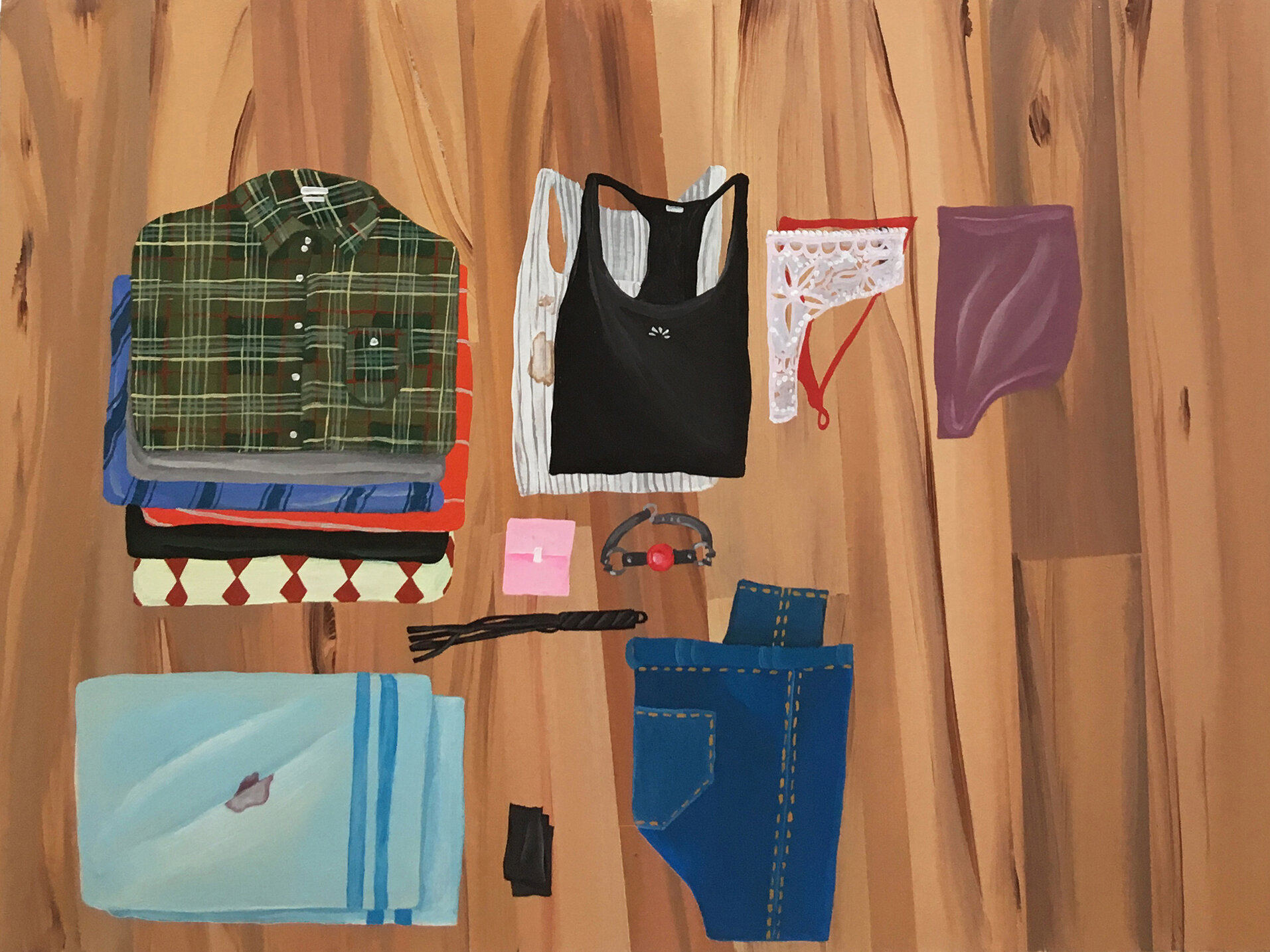 LAUNDRY STUDY | 9 x 12 in / 23 x 30.5 cm, gouache on panel, 2020