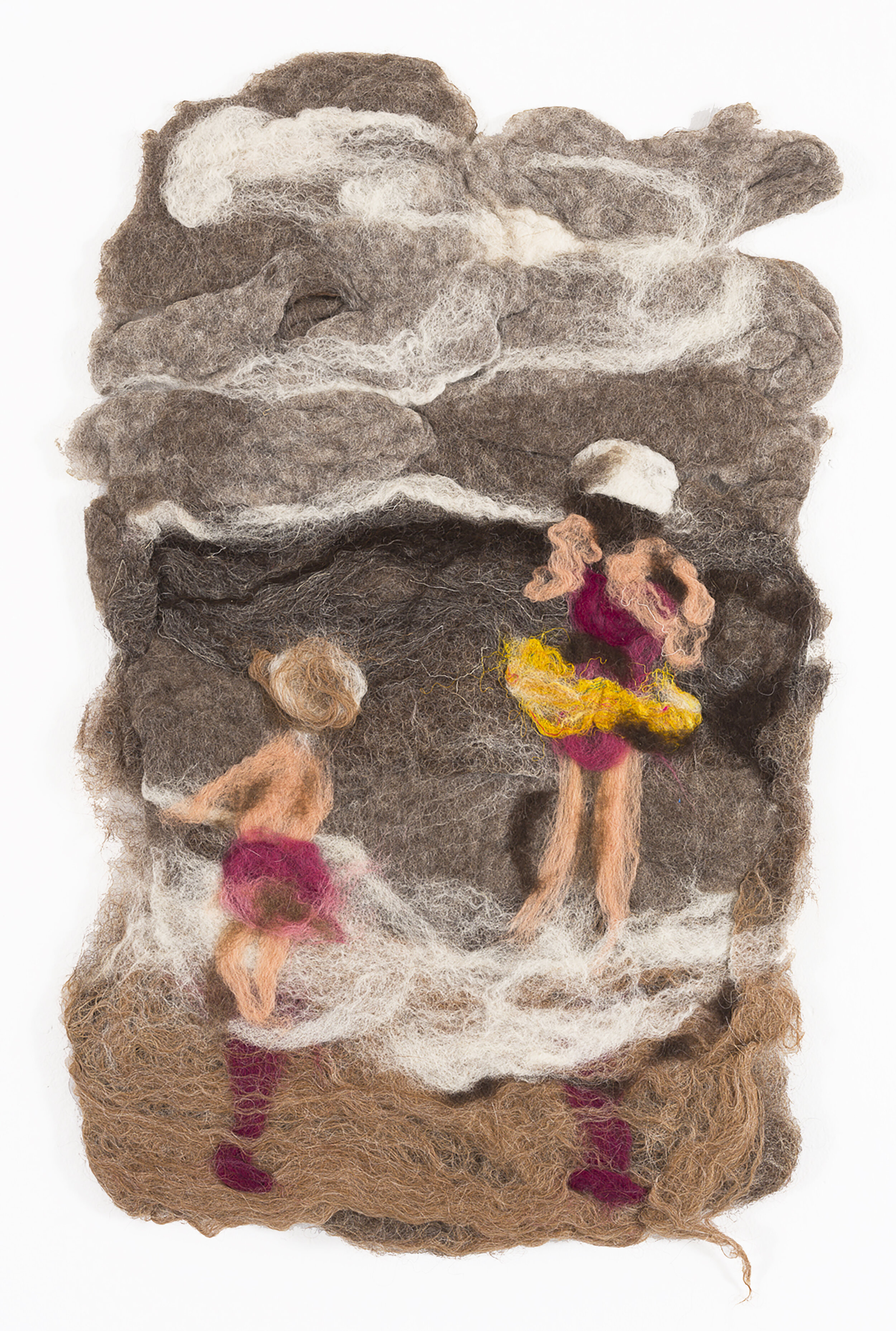 MELISSA JOSEPH | Mom and Aunt Sue in OCNJ, 19 x 12 x 1 inches / 48 x 30.5 x 2.5 cm, wet felted wool and sari silk, 2020