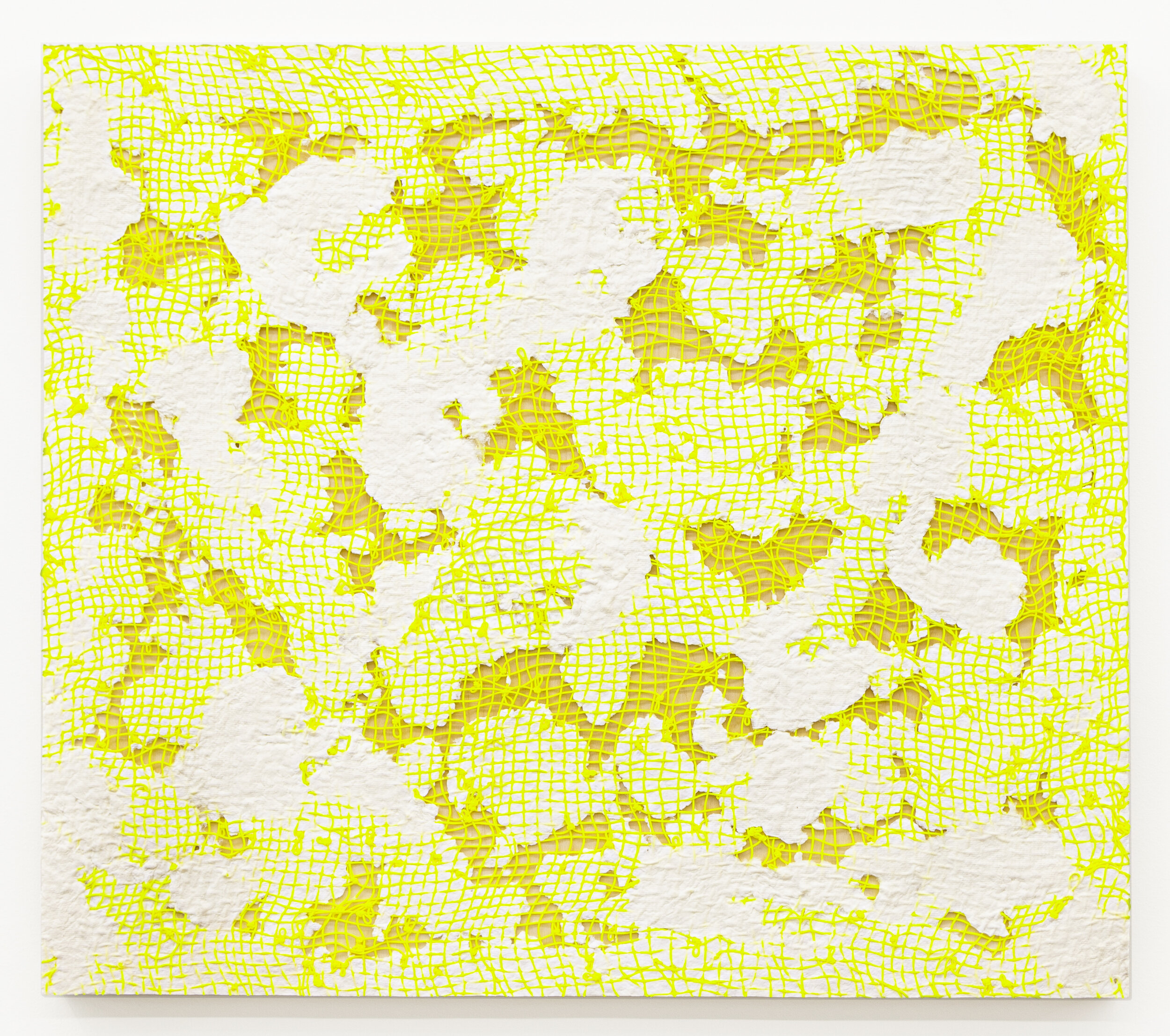 MIMI JUNG | Unsurfaced 2, 32.25 x 28.25 x 1.5 inches / 82 x 72 x 4 cm, poly cord, paper, and plywood, framed, 2020
