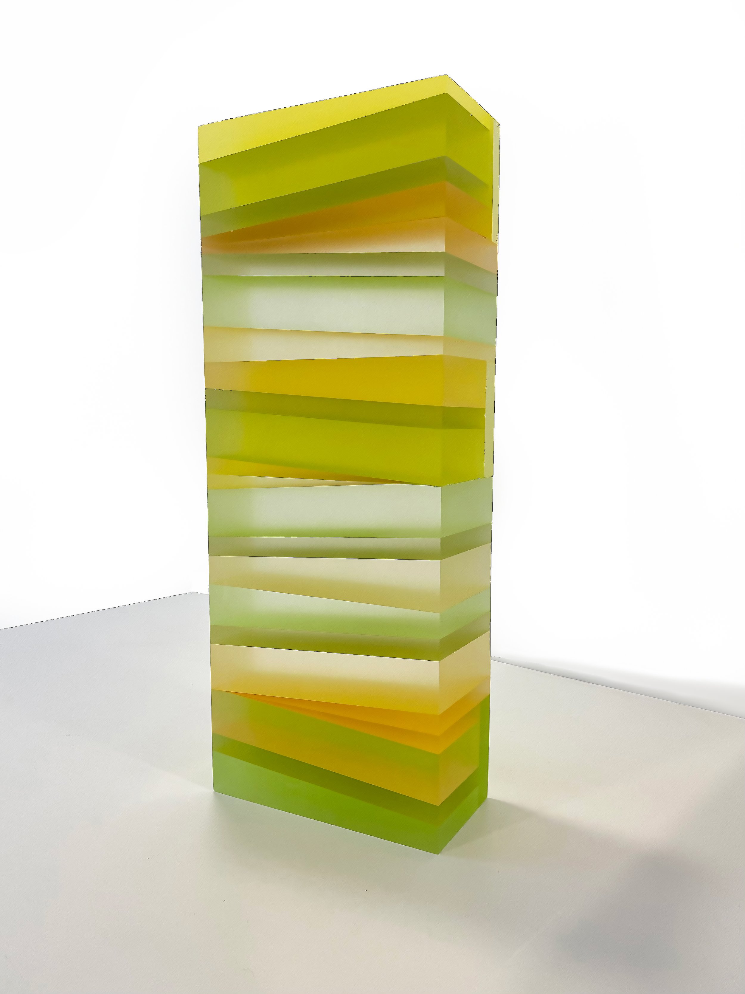 VALLEY WEAVE | 22 x 8.5 x 4.25 inches / 55.9 x 21.6 x 10.8 cm, mixed media on hand cut lucite, 2022