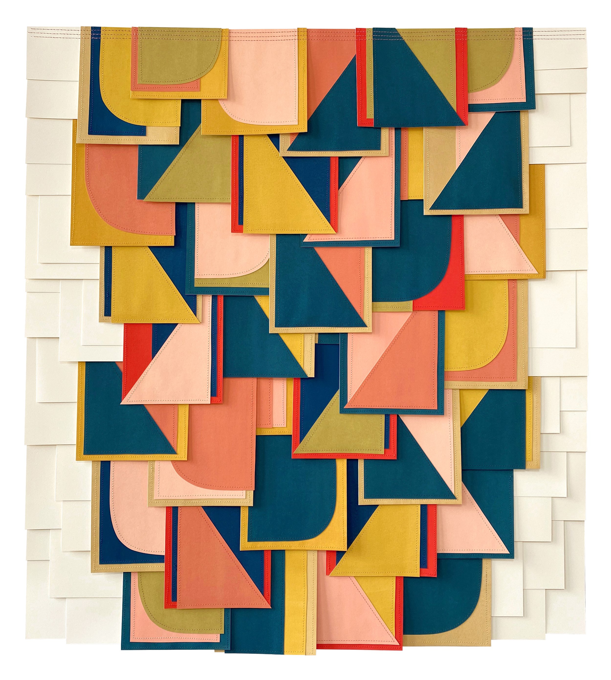 UNTITLED (PS202205) | 32.5 x 28.5 inches / 82.6 x 72.4 cm, gouach, collage on sewn paper