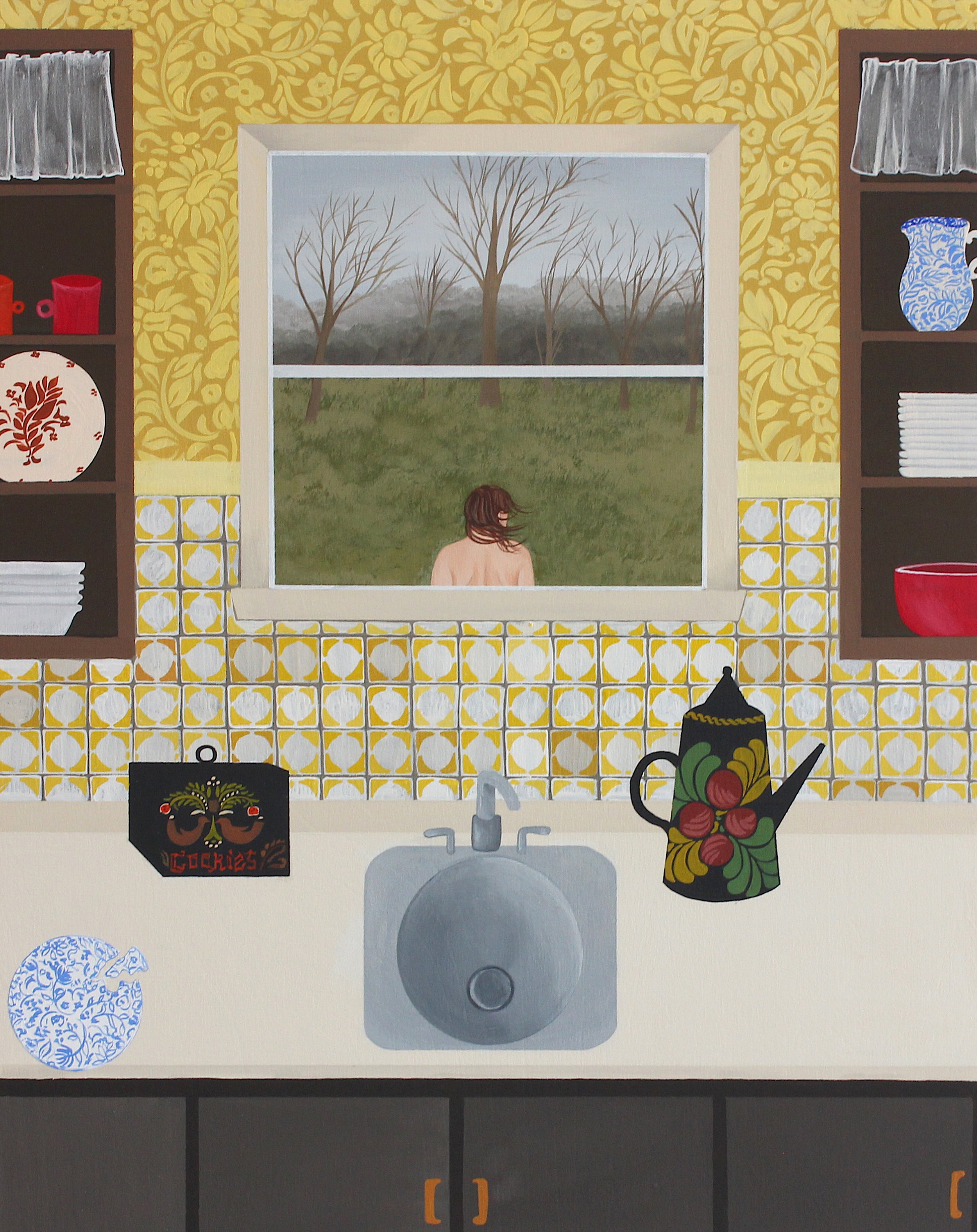 ANNE BUCKWALTER | BUTTERCUP | 20 x 16 inches / 50.8 x 40.6 cm, gouache on panel, 2023