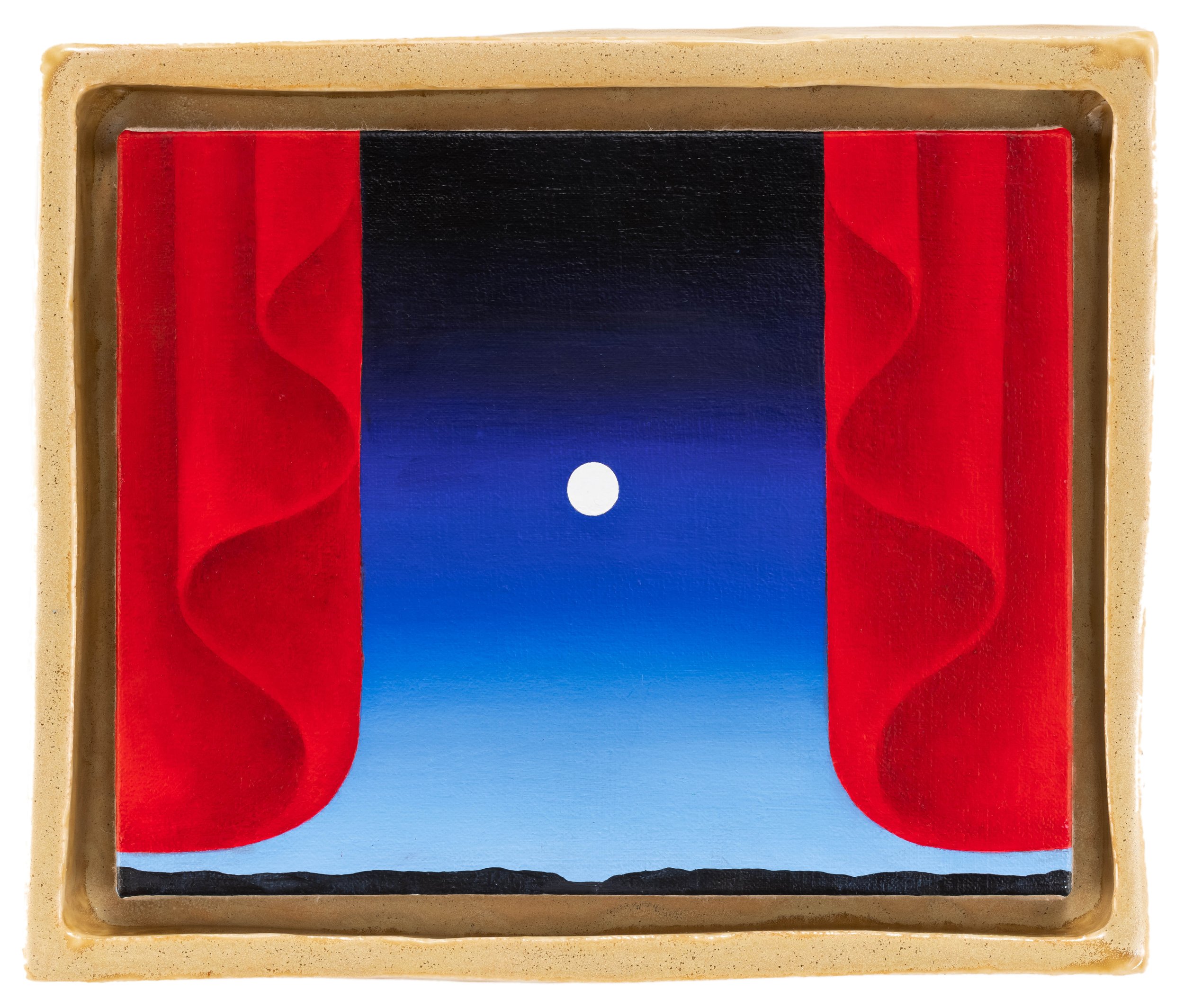 HALO | 9.5 x 11.5 x 1.5 inches / 24.1 x 29.2 x 3.8 cm, oil on linen in porcelain frame, 2022