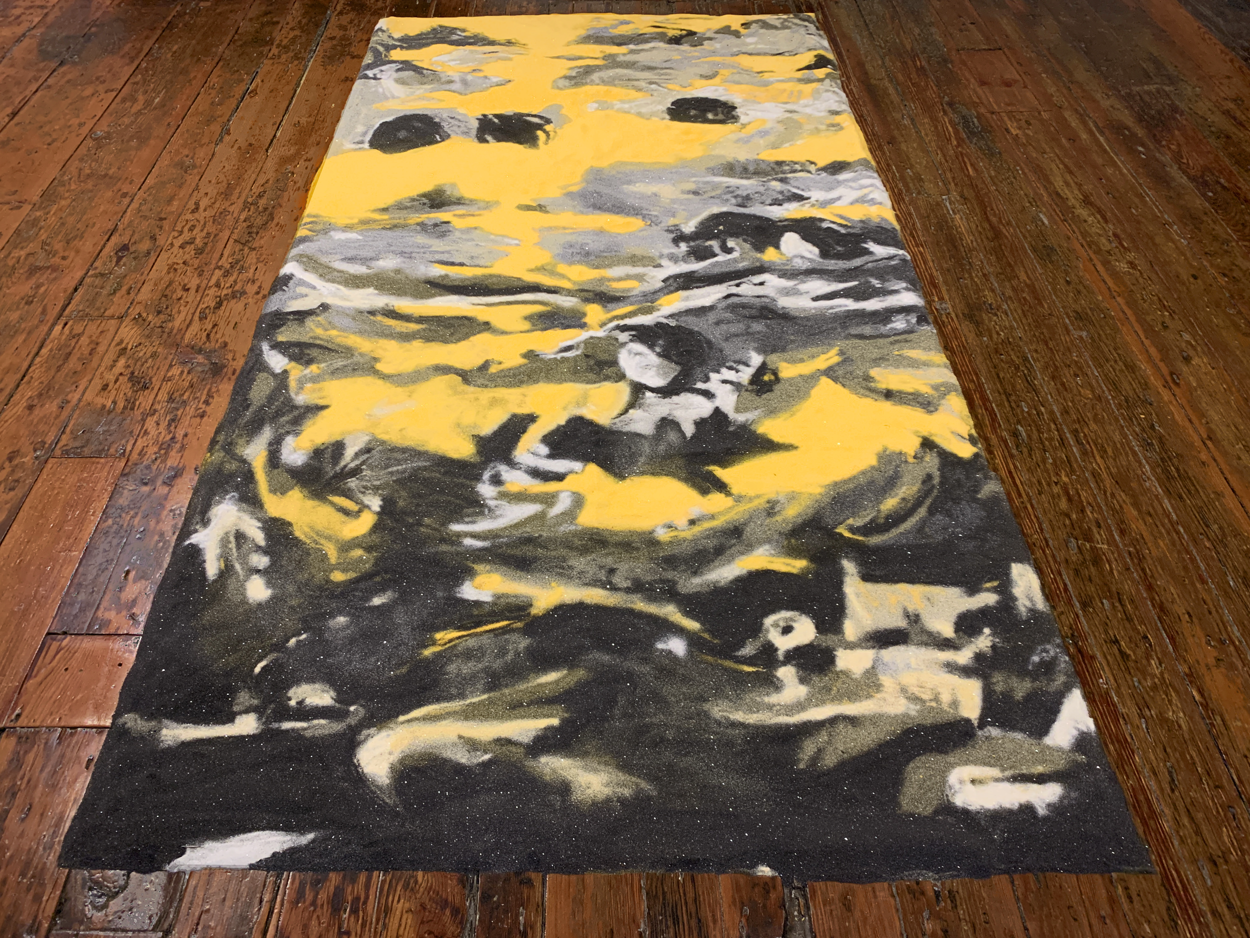 Chau Nguyen | STILL WATERS | 96 x 48 inches / 243.8 x 121.9 cm, sand painting, 2023