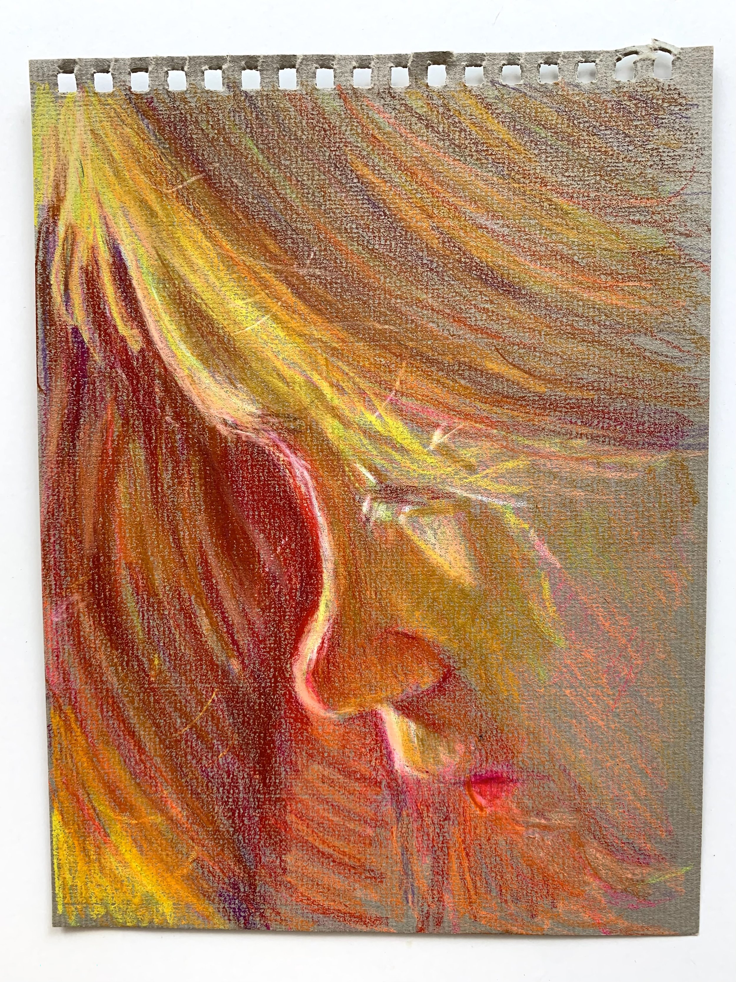 Heather Drayzen | SYD, 12.5 x 10 inches / 31.8 x 25.4 cm, color pencil, neopastel crayon on toned paper, 2022 (Copy)