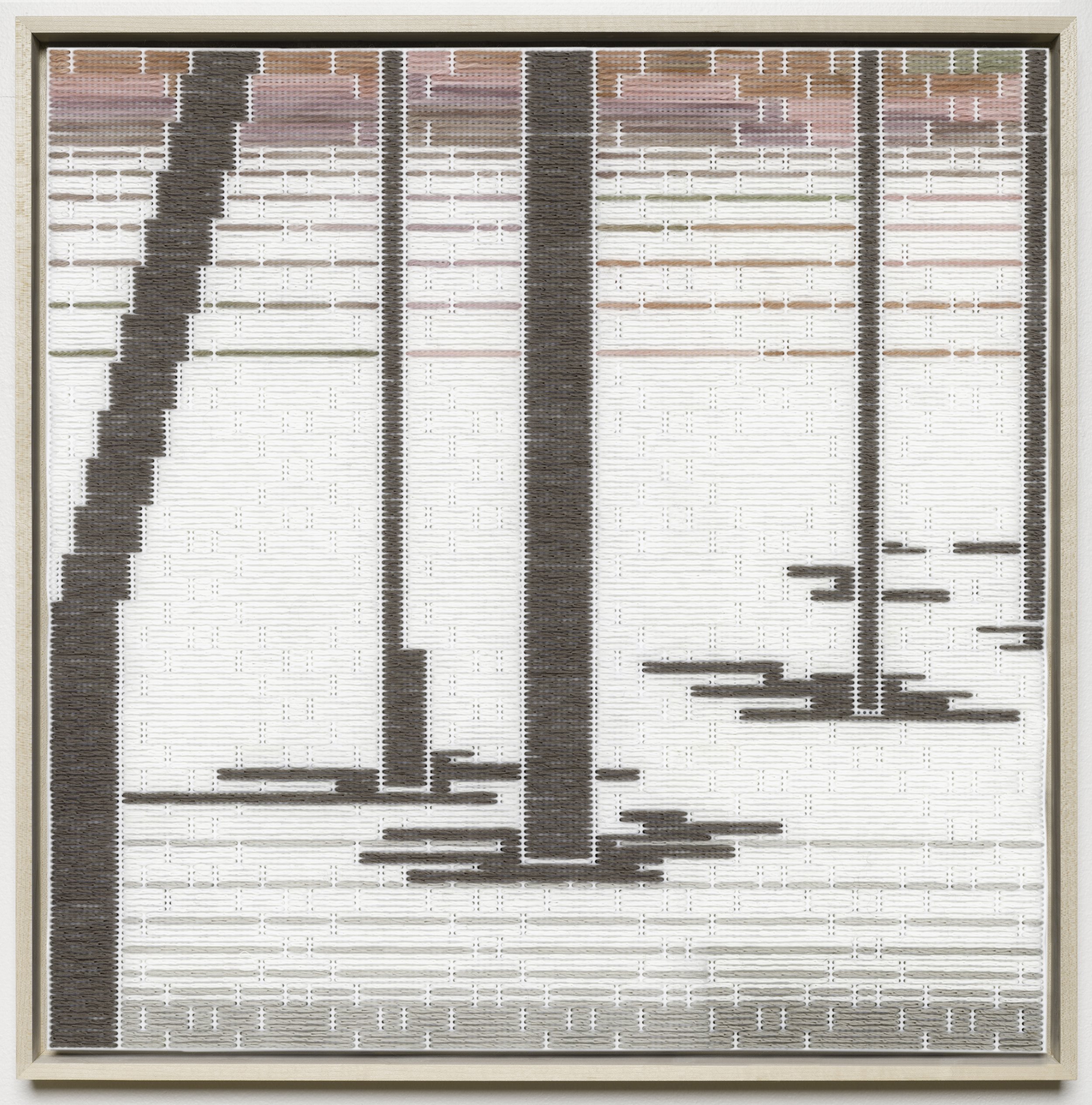  TWELVE12VIEWS 06 | 13.5 x 13.5 inches / 34.2 x 34.2 cm, Needlepoint linen, cotton on canvas mesh, 2020 