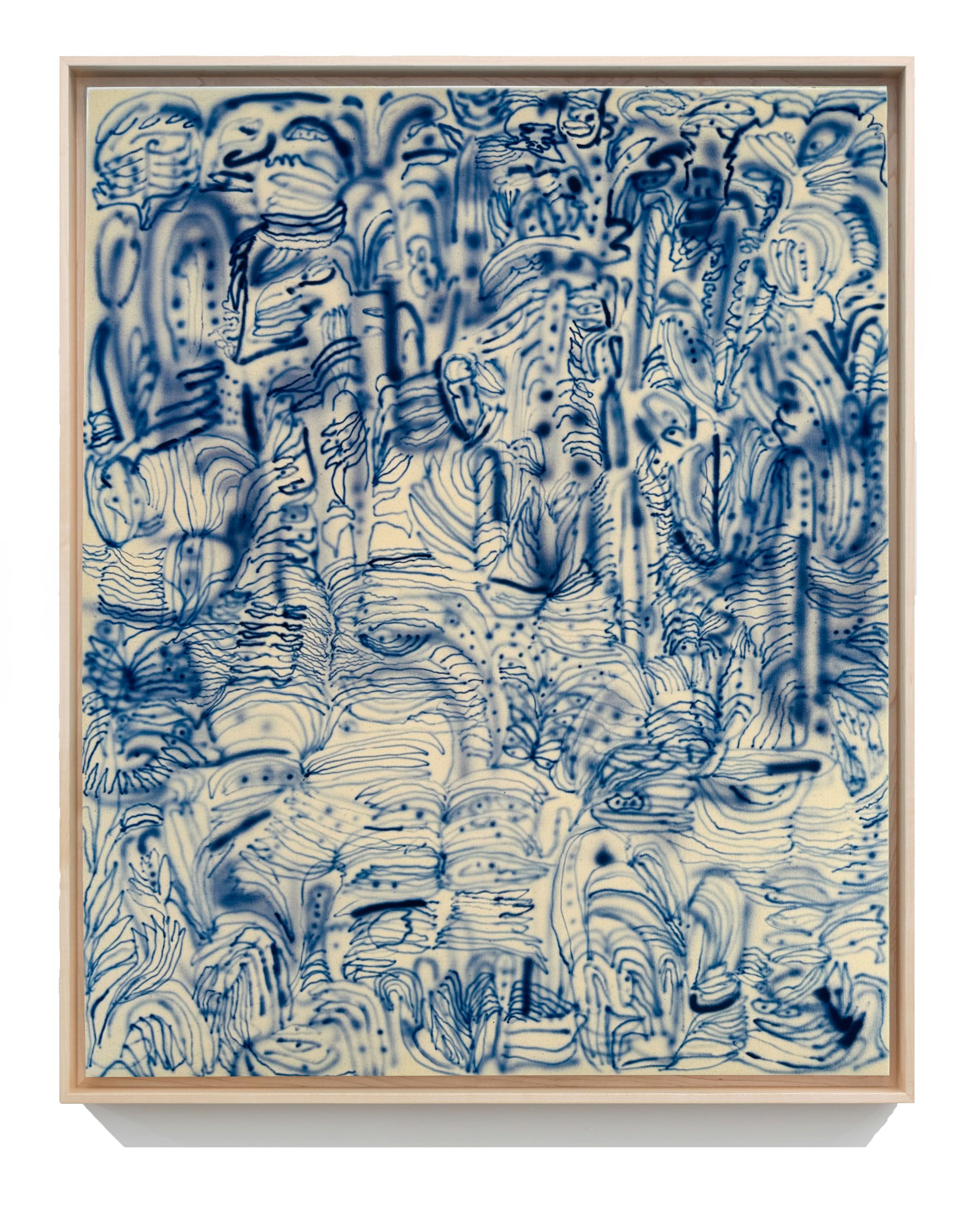 SARAH GIANNOBILE |&nbsp;Toile Garden, 30 x 24 inches / 76.2 x 61 cm, acrylic, aerosol on raw canvas, 2023
