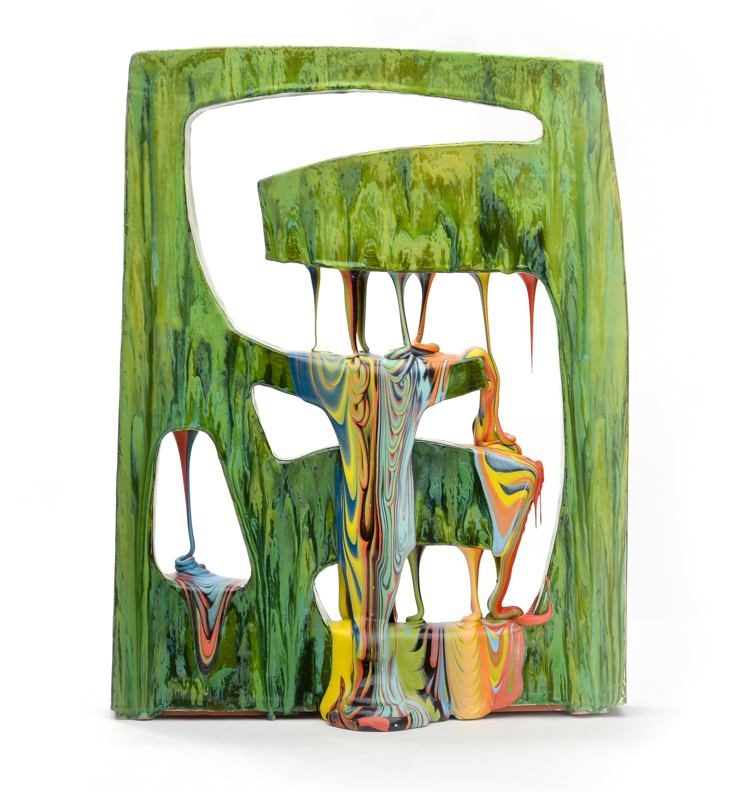 LAUREN MABRY | Green Shade No. 5, 24 x 18 x 7.5 inches / 61 x 45.7 x 19 cm, ceramic, glaze, 2022
