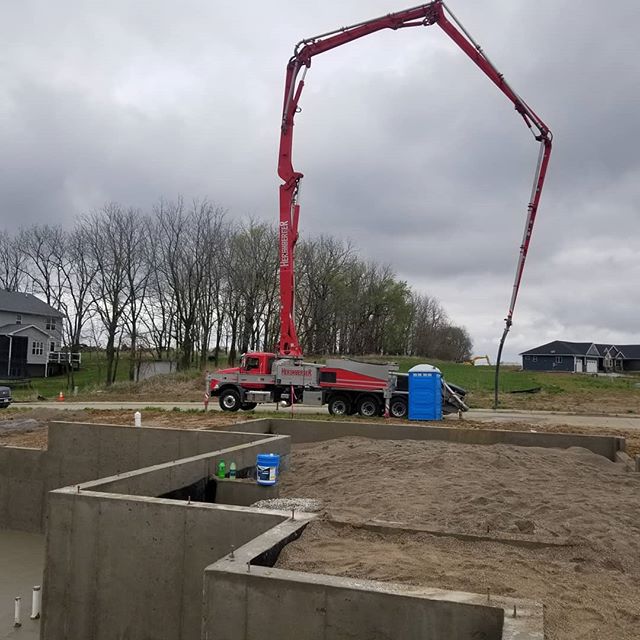 We finally got a break from the rain so we could get some concrete poured today!