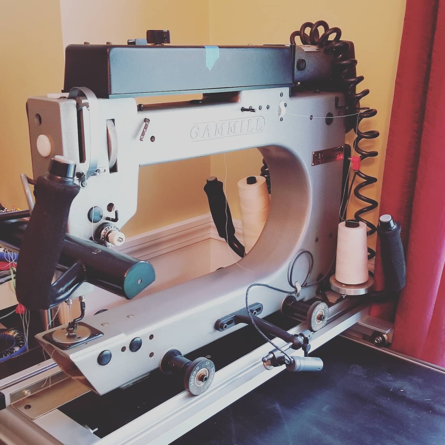 Giant sewing machine is out of storage and ready to quilt soon!!!!!