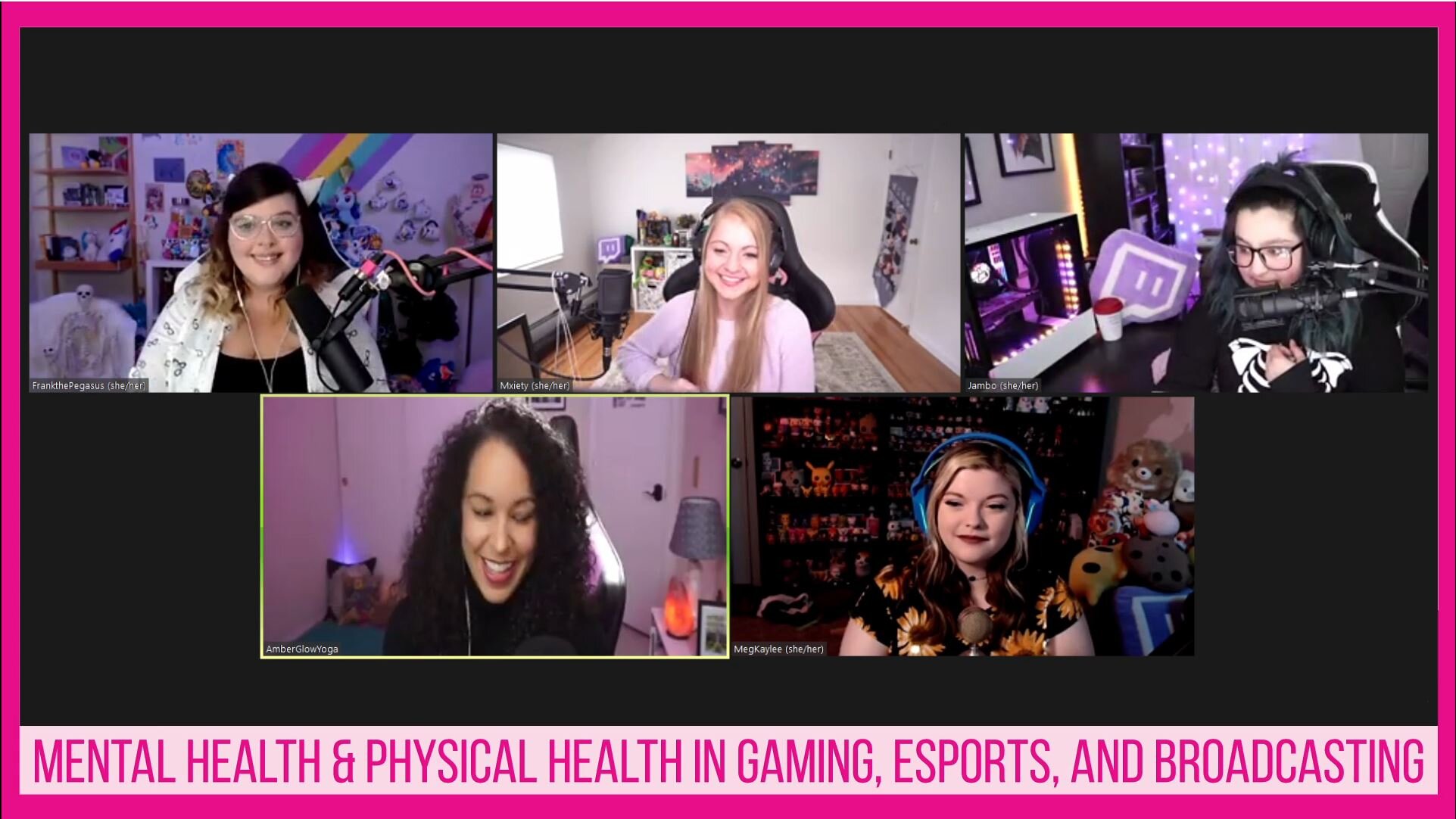  screenshot from 1000 dreams panel with streamers talking about mental health 