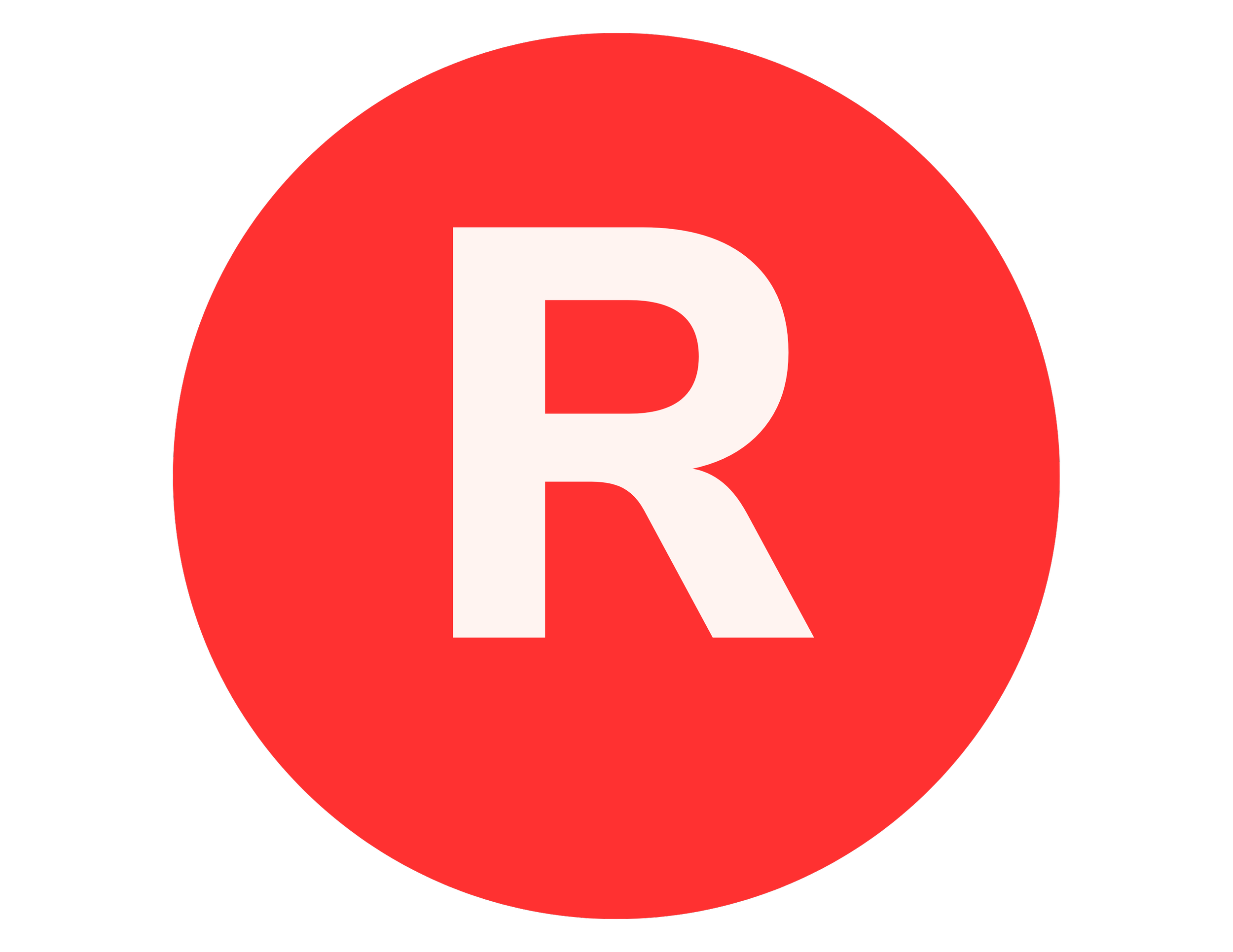 A White Letter R in a red circle