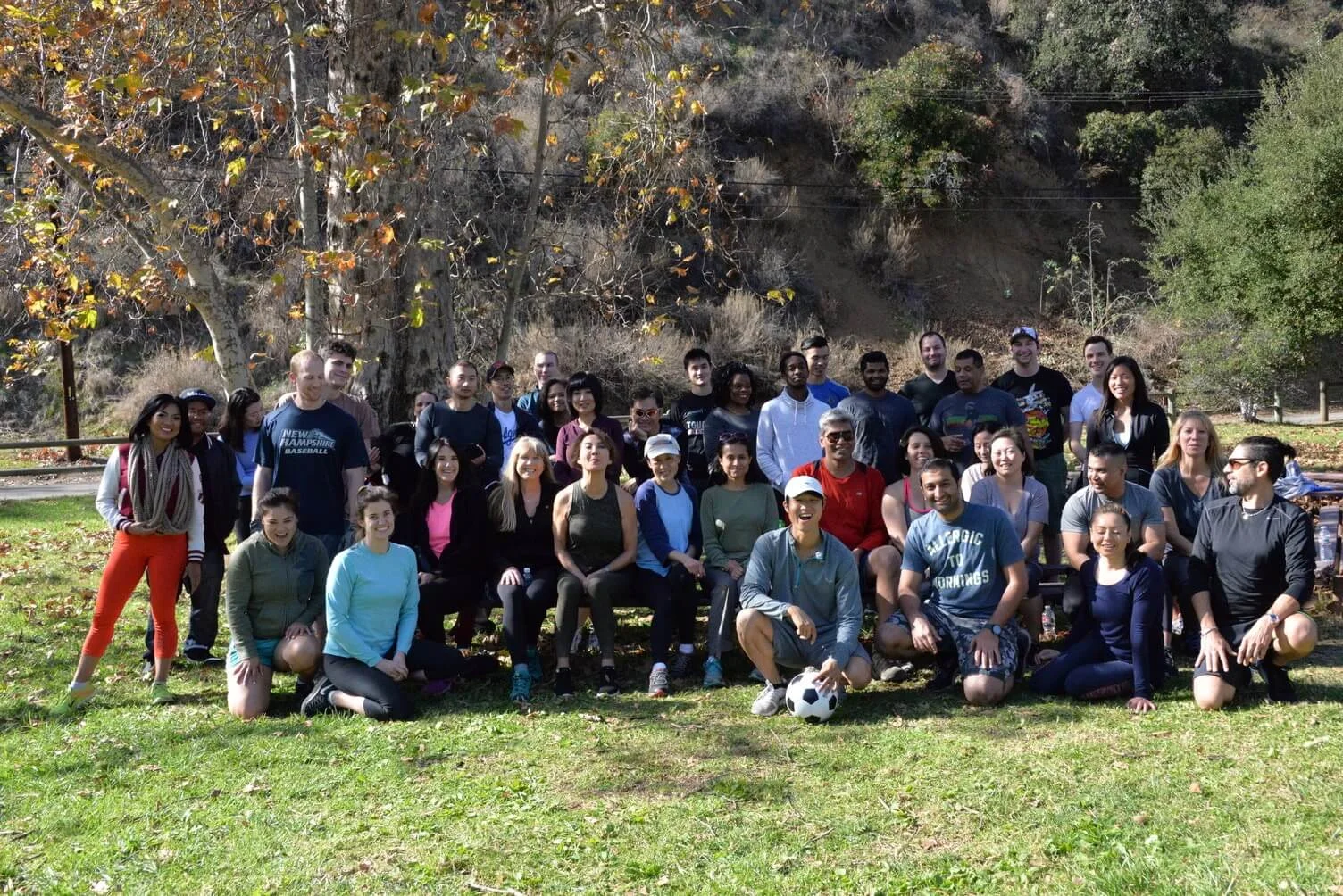 Group Photo after Team Building with Bubble Soccer at Franklin Canyon Park