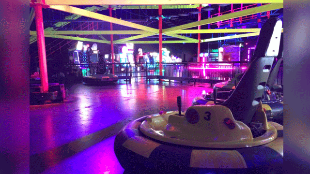 bumper cars at glowzone