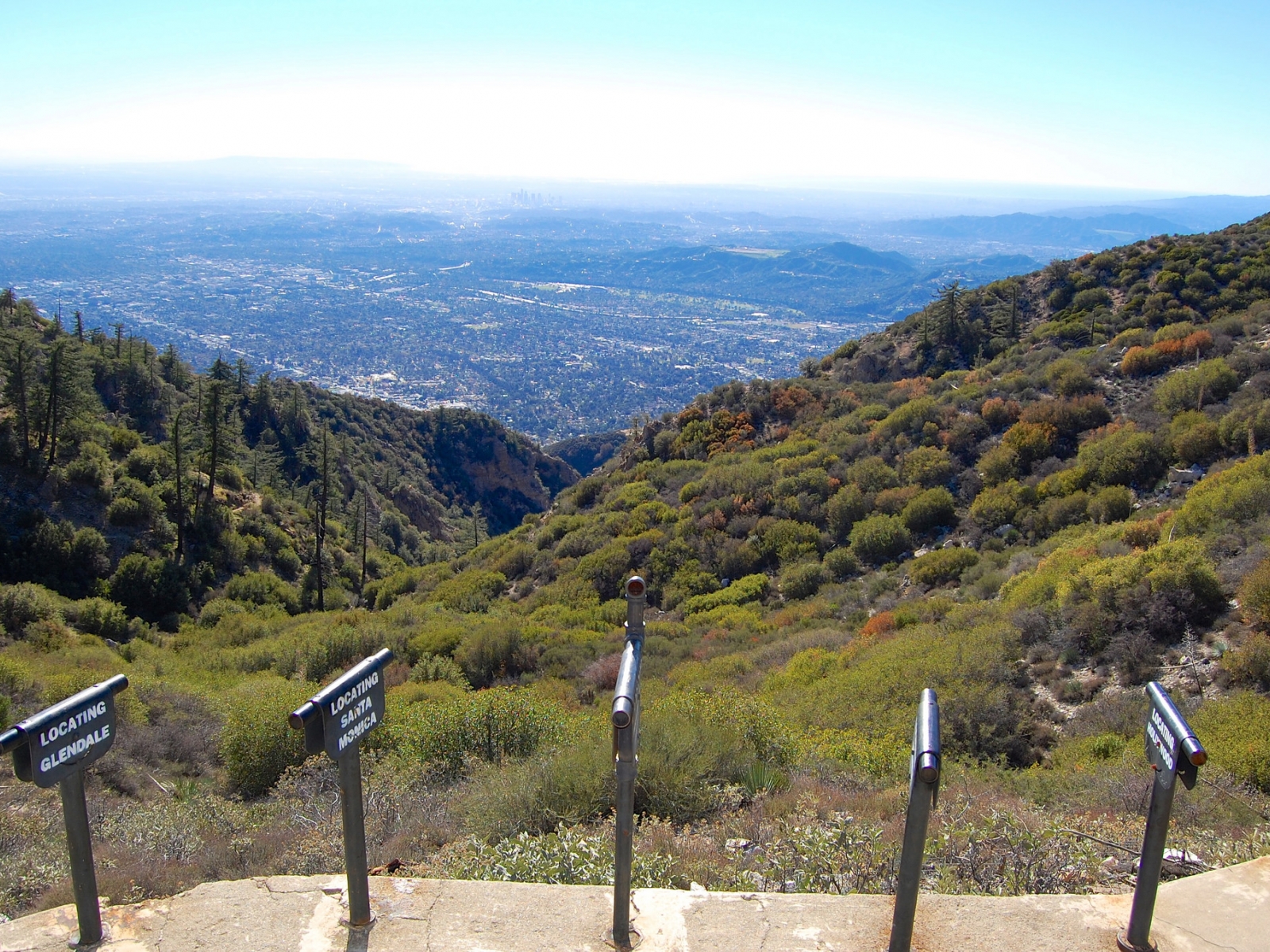  Check out the collection of telescopes, pointing to various cities in LA 