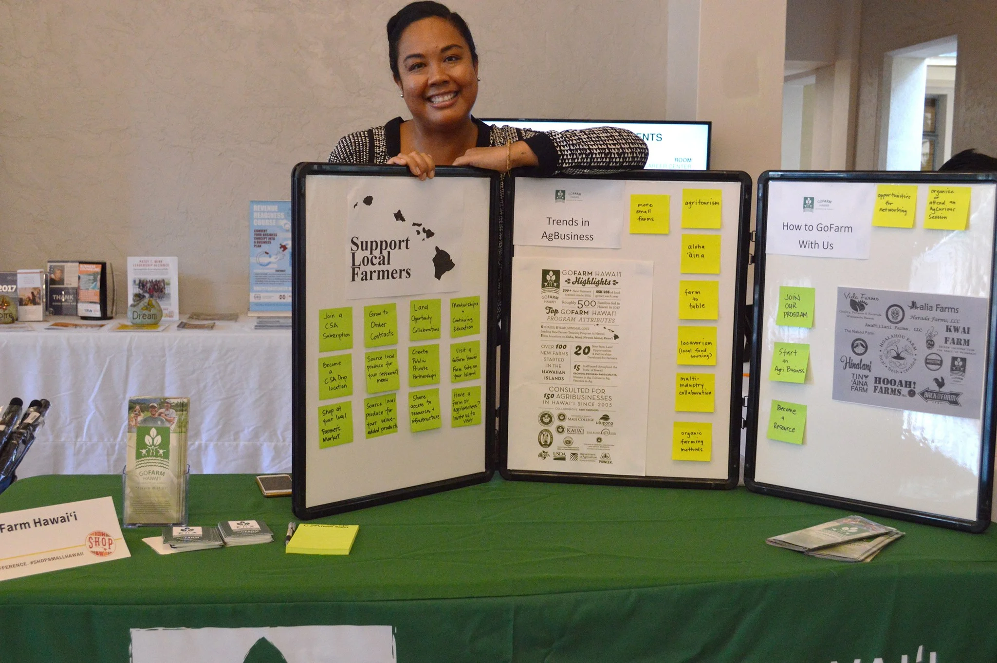 Pomai Weigert, Go FarmHawaii at #SHOPSMALLHAWAII Informational Kick-Off representing Hawaii Farmers