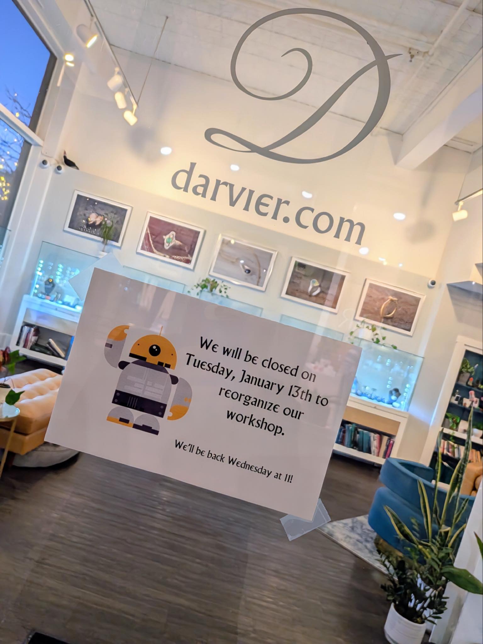 Heads up! We&rsquo;ll be closed this upcoming Tuesday so we can streamline our production space! We&rsquo;ll be back on Wednesday to help with all your jewelry needs.

#ShopSmall #HammerTime #darvier