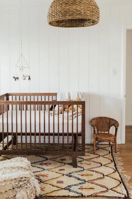 How about in a nursery? Yes, please! Bohemian meets rustic and this pendant is a perfect element to this room. (Image: cheetahisthenewblack)