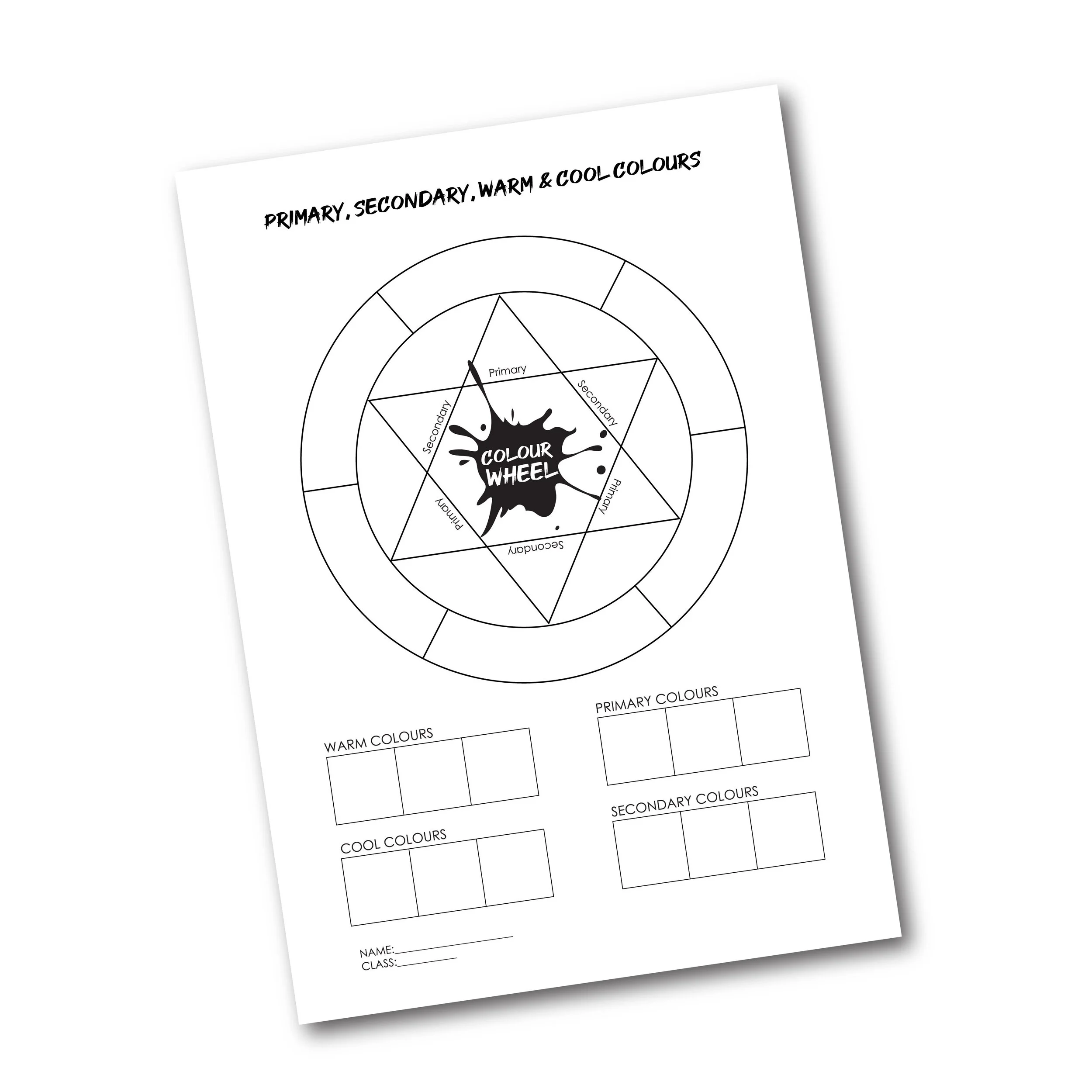Color Wheel Warm Cool Paint Worksheet
