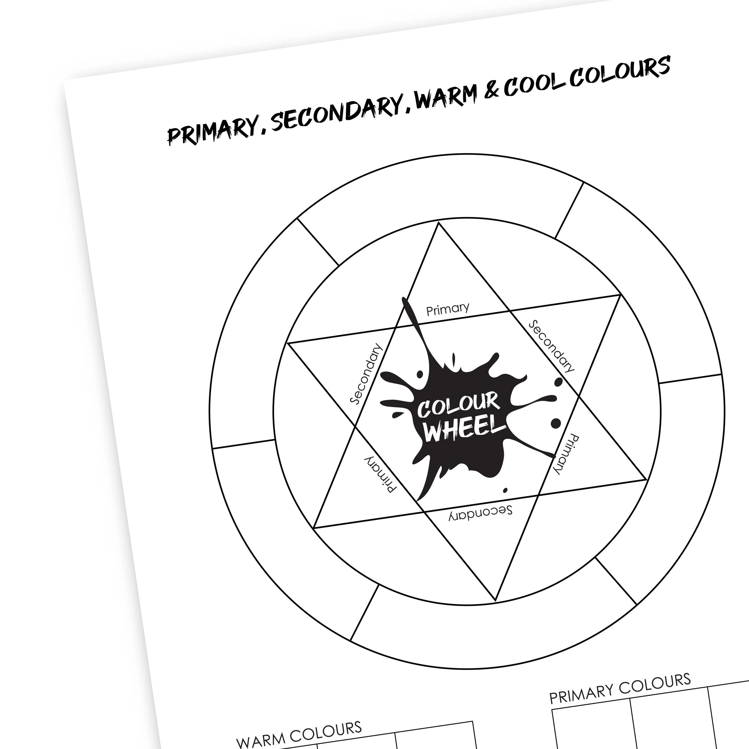 Color Wheel Warm Cool Paint Worksheet