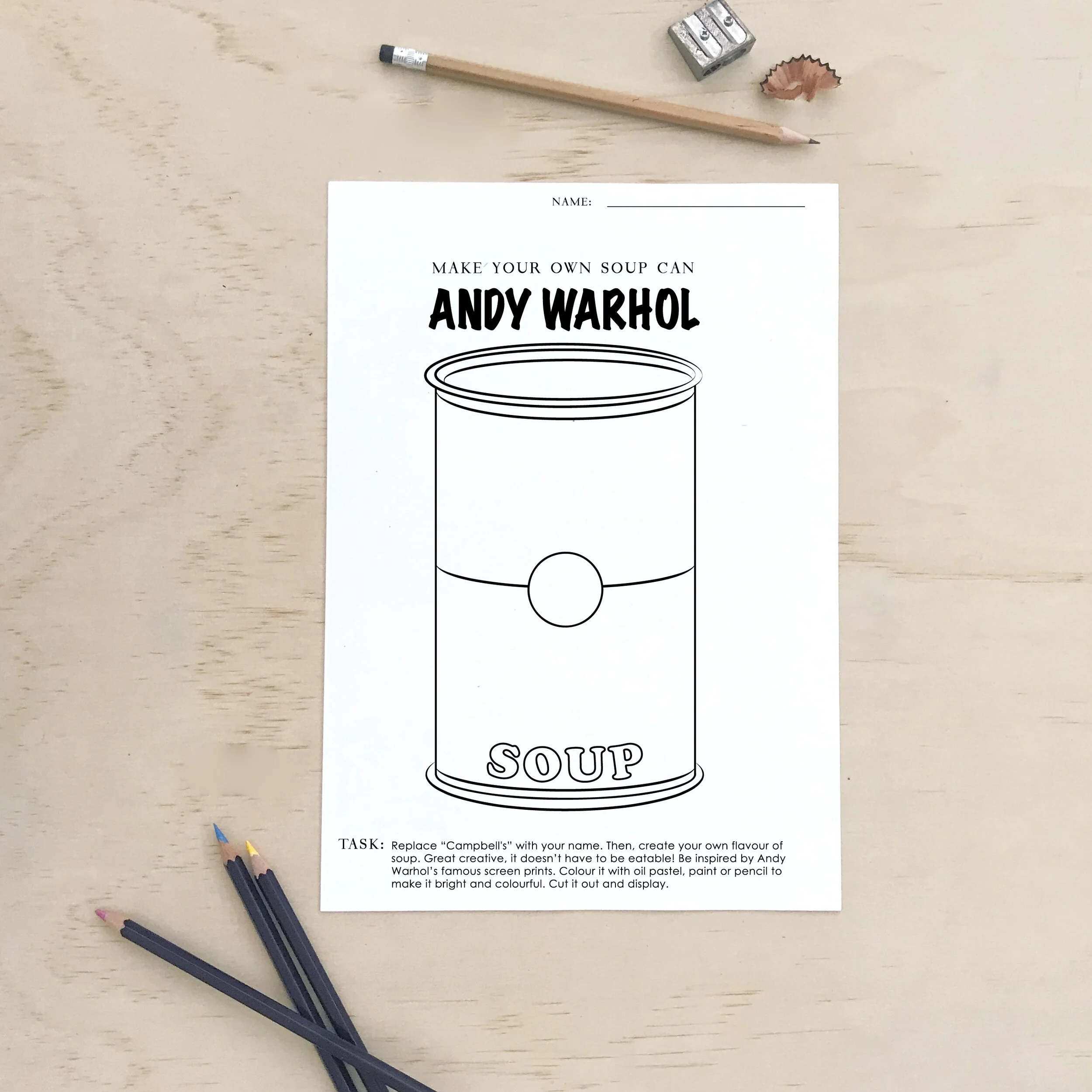 Andy Warhol Soup Can Template Pop Art