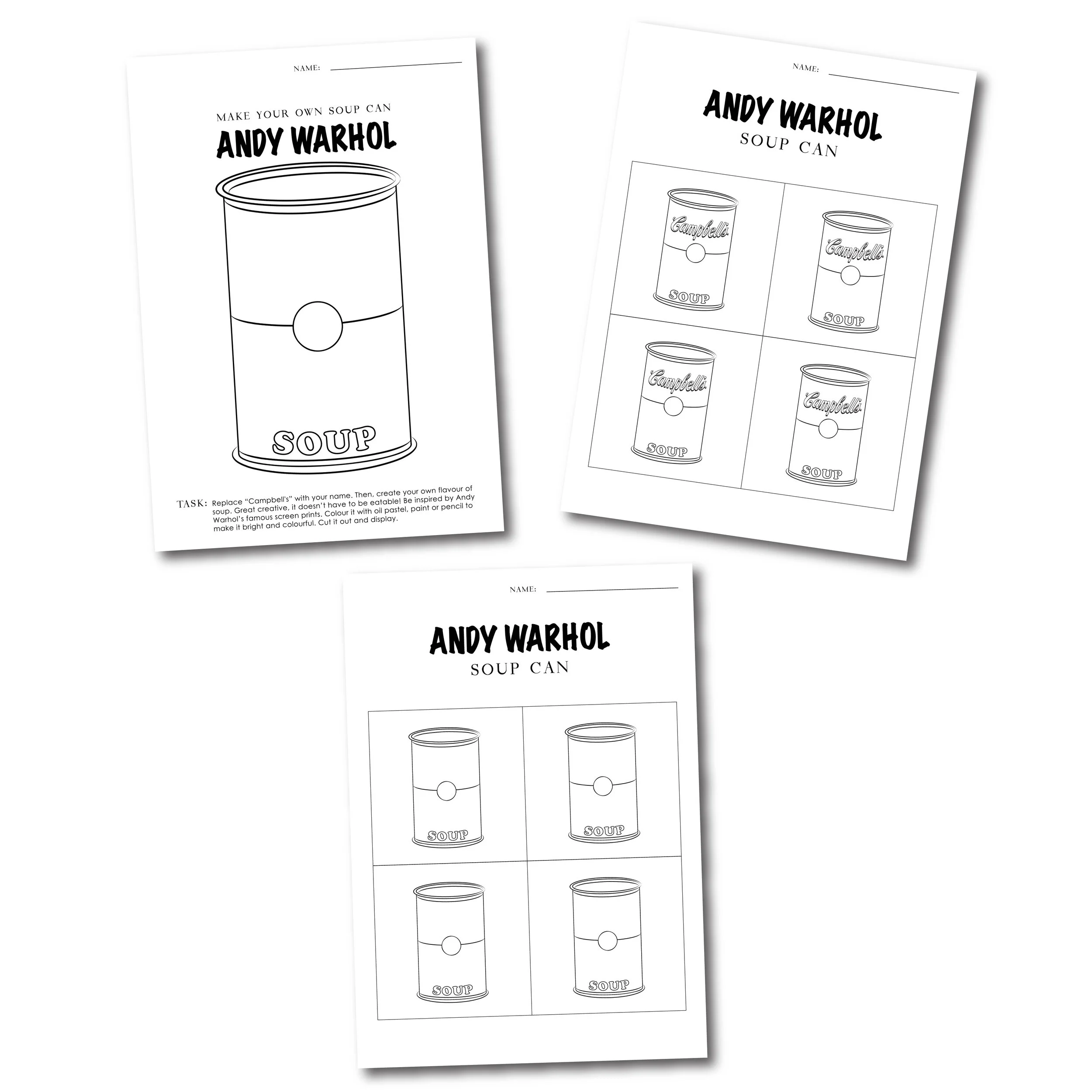 Andy Warhol Soup Can Template Pop Art