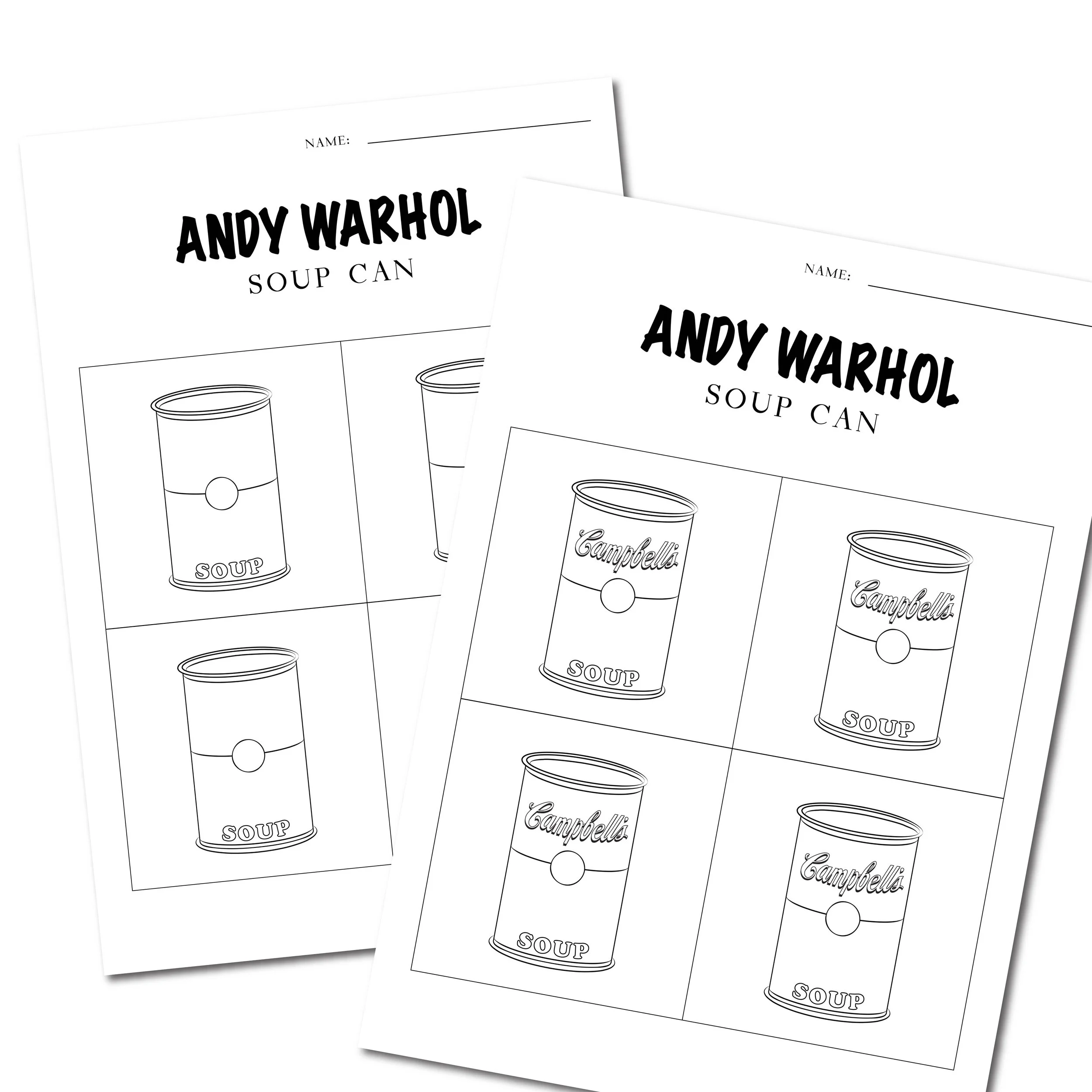 Andy Warhol Soup Can Template Pop Art