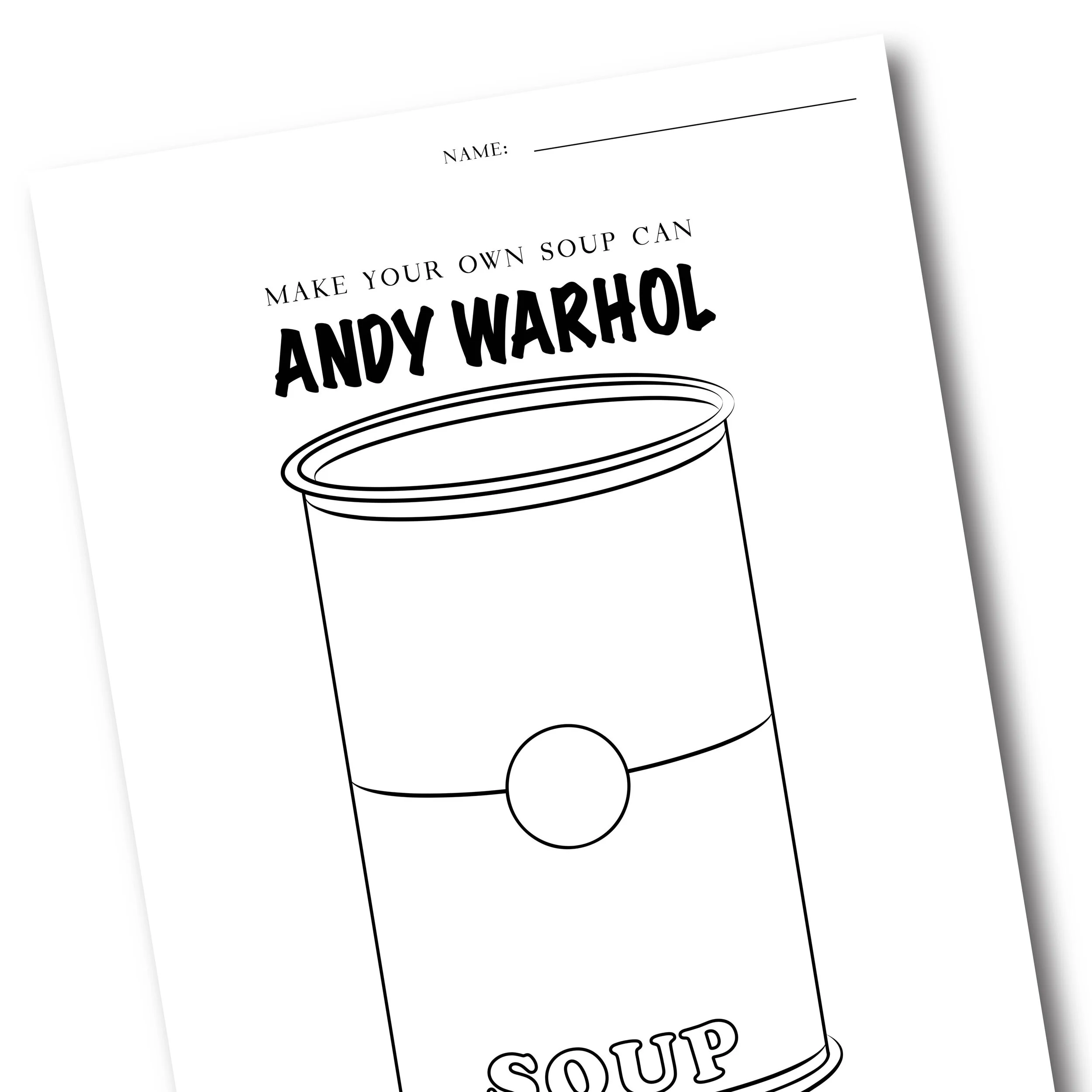 Andy Warhol Soup Can Template Pop Art
