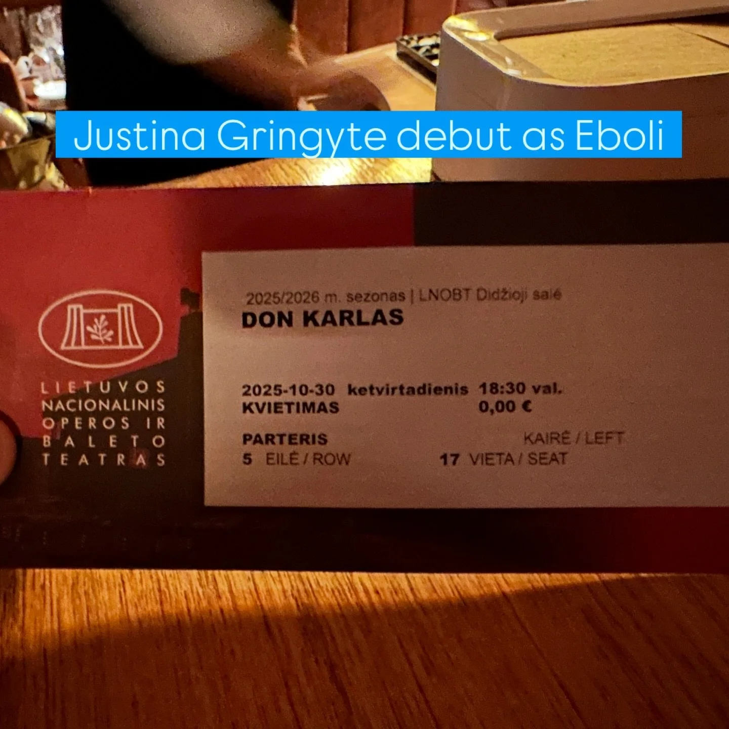 Proud husband moment, getting to hear and see my amazing wife debut the roll of Eboli