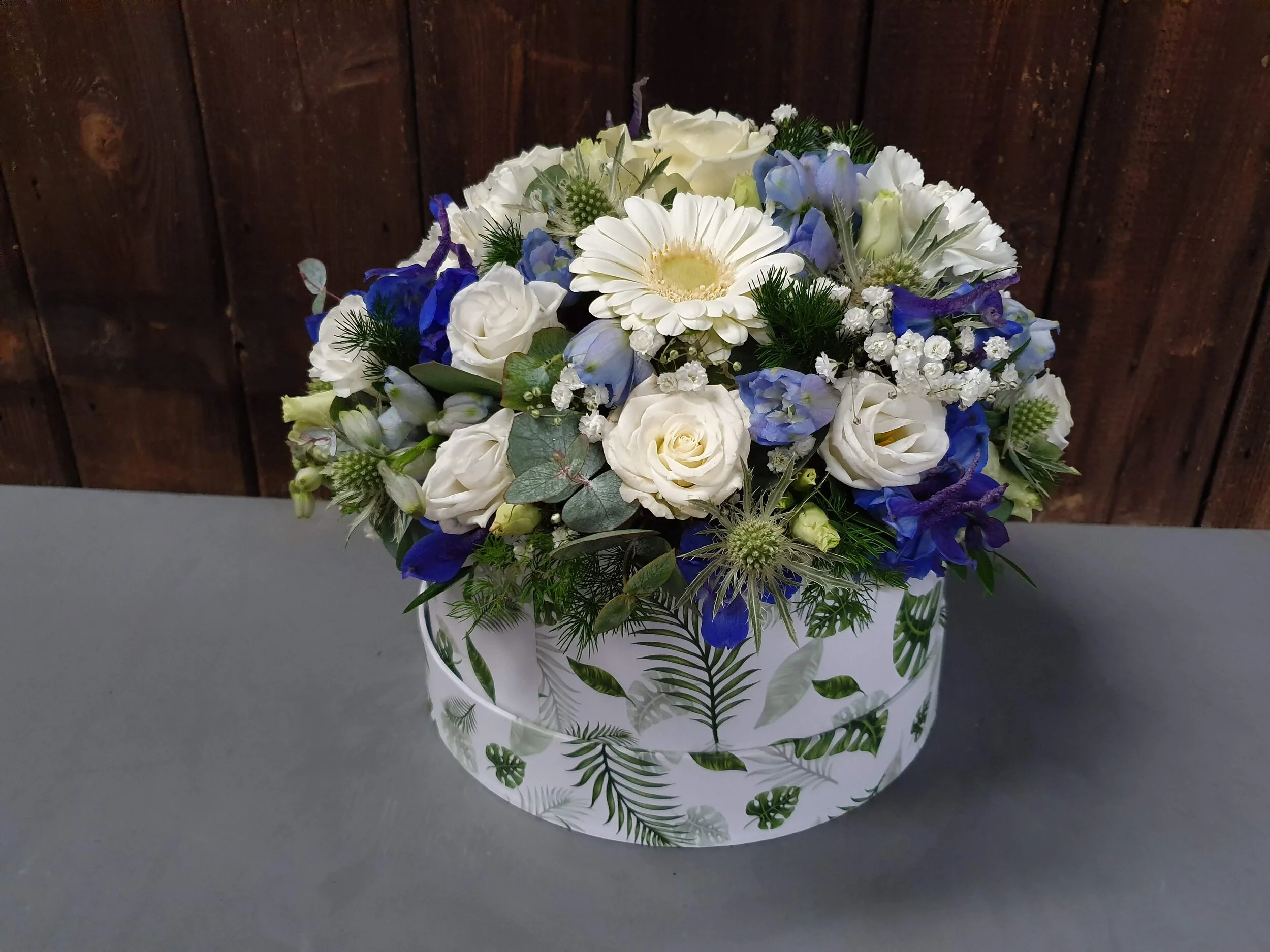 Baby Blue Hat Box — Bunch Florist