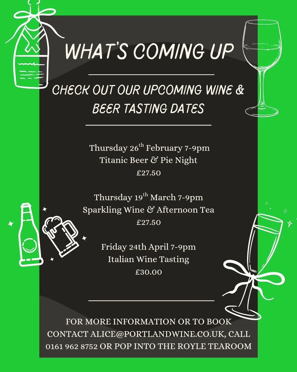 These events are not to be missed 

3 wonderful events from Portland Wine Sale