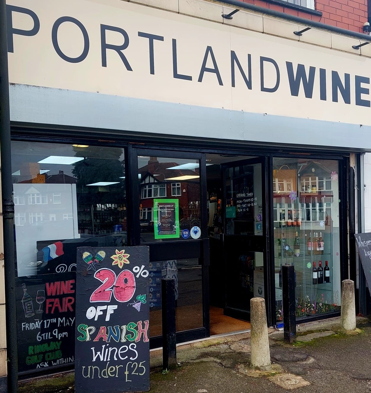 Portland Wine has been operating in the Sale area since the 1980s, establishing itself as a classic local wine shop. 

We function as a specialist independent wine merchant, stocking a wide range of wines, spirits, and beers. We frequently host local