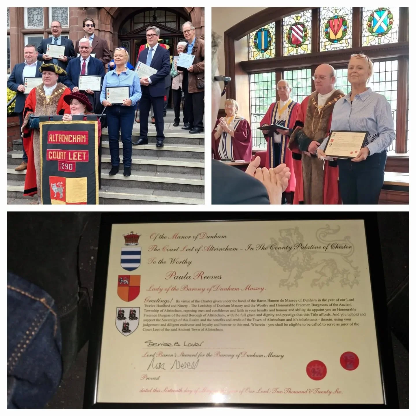 Those of you who know our Hale shop will know Paula - this weekend she was awarded the Freedom of Altrincham at Altrincham Town Hall.

Well done P! 👏