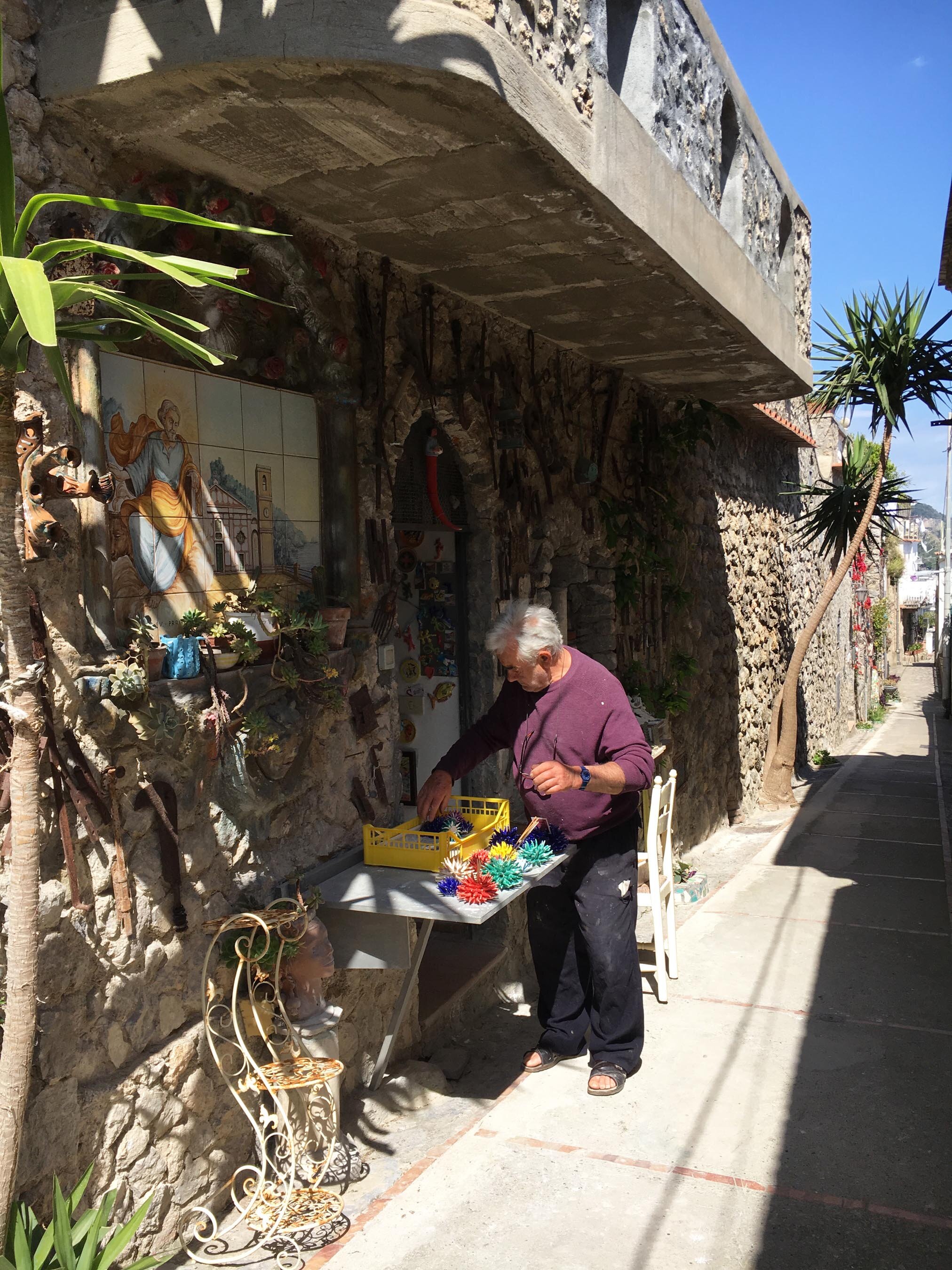 Michele outside his studio