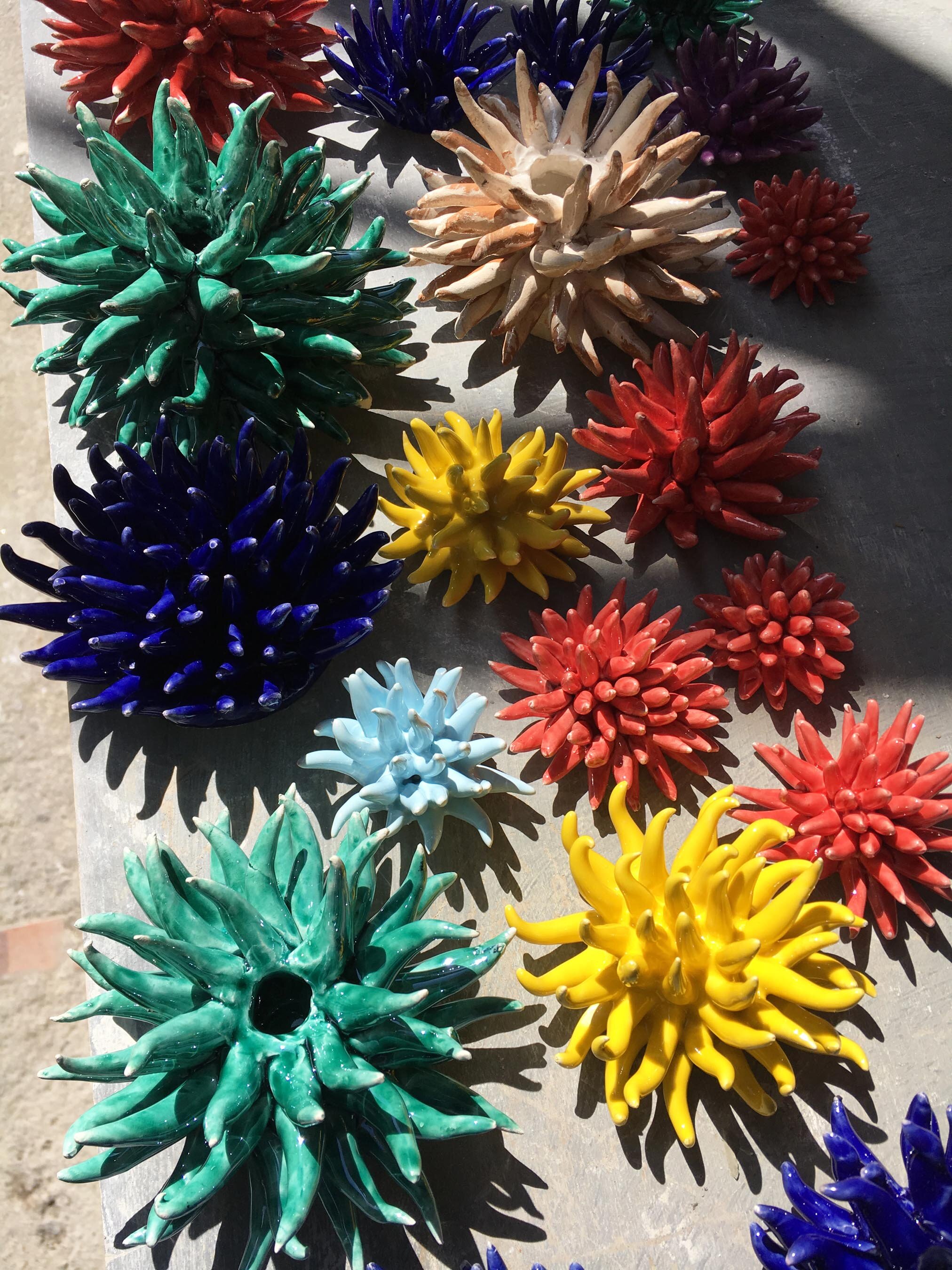 Gorgeous ceramic sea urchins