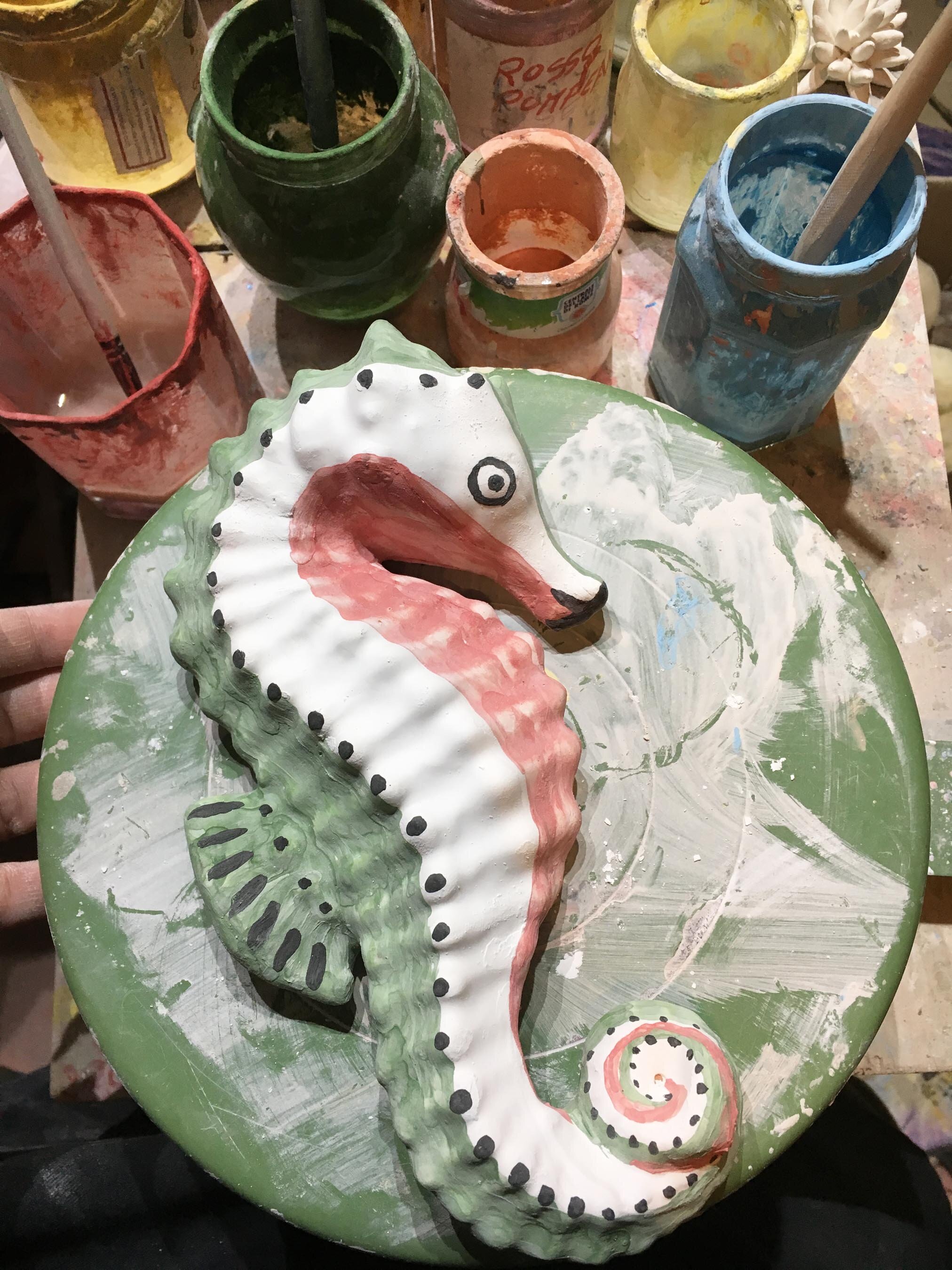 Painted the seahorses
