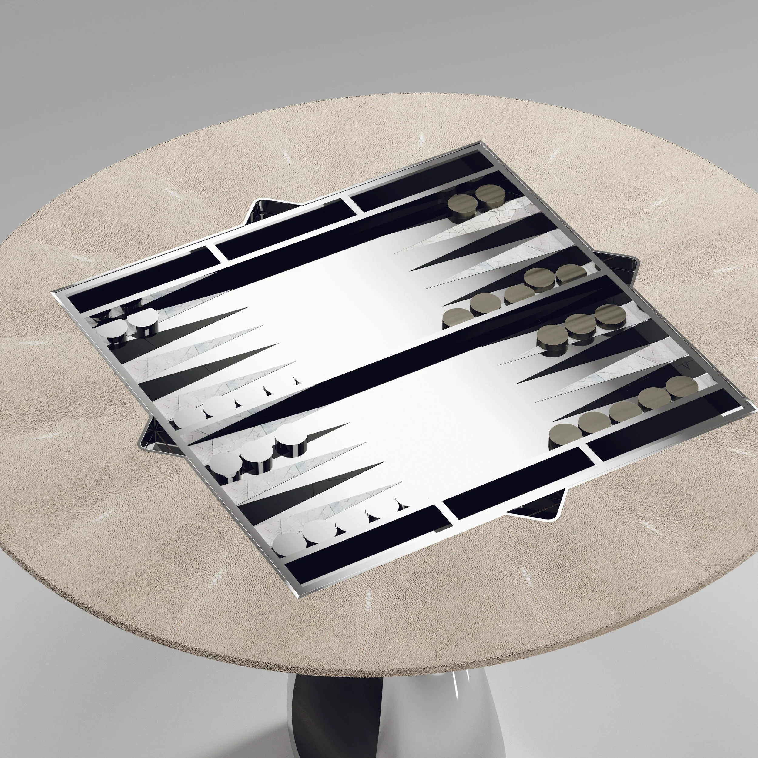 Saturn Game Table with Polished Stainless Steel — R&Y AUGOUSTI