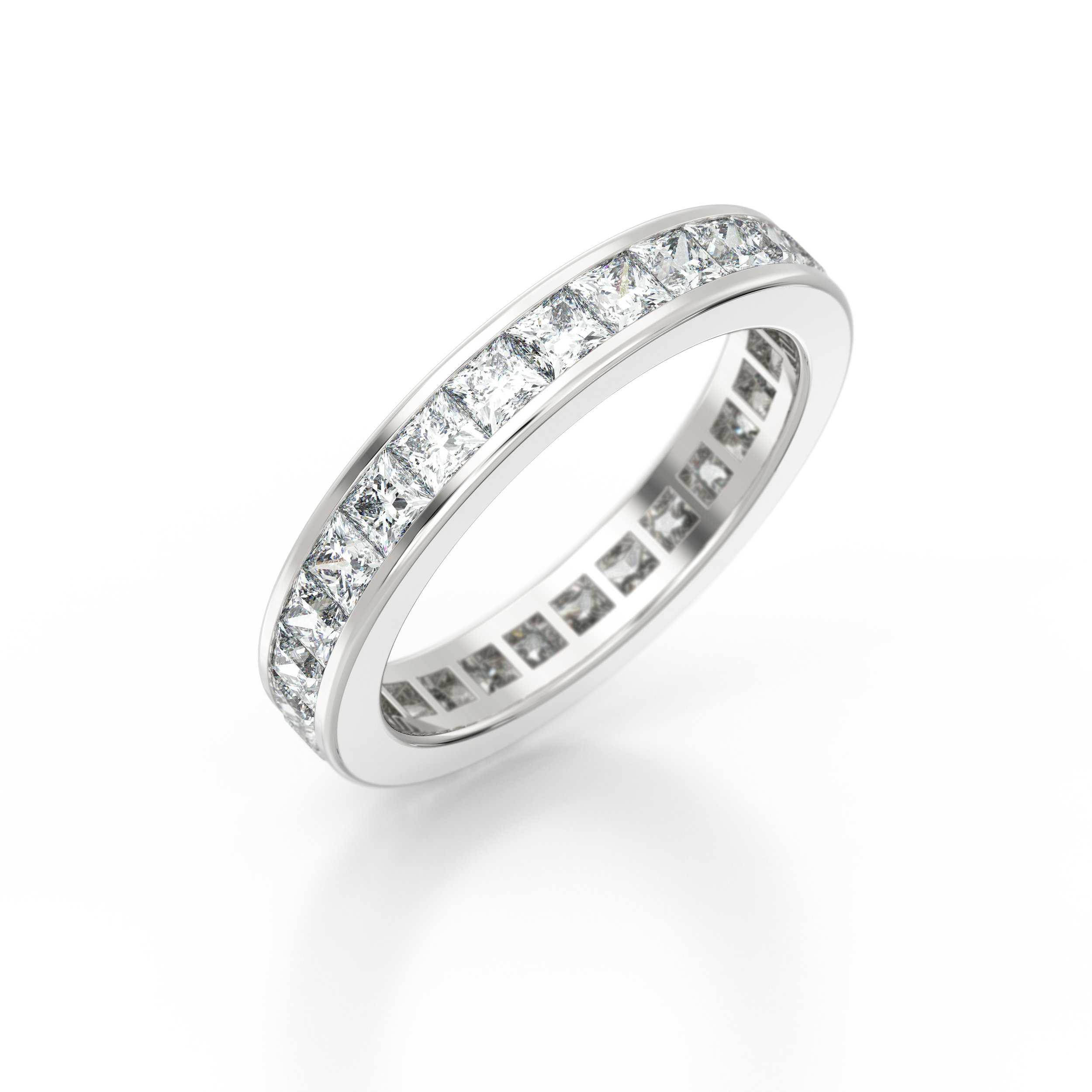 Princess Cut Channel Set Diamond Eternity Ring | Hatton Garden