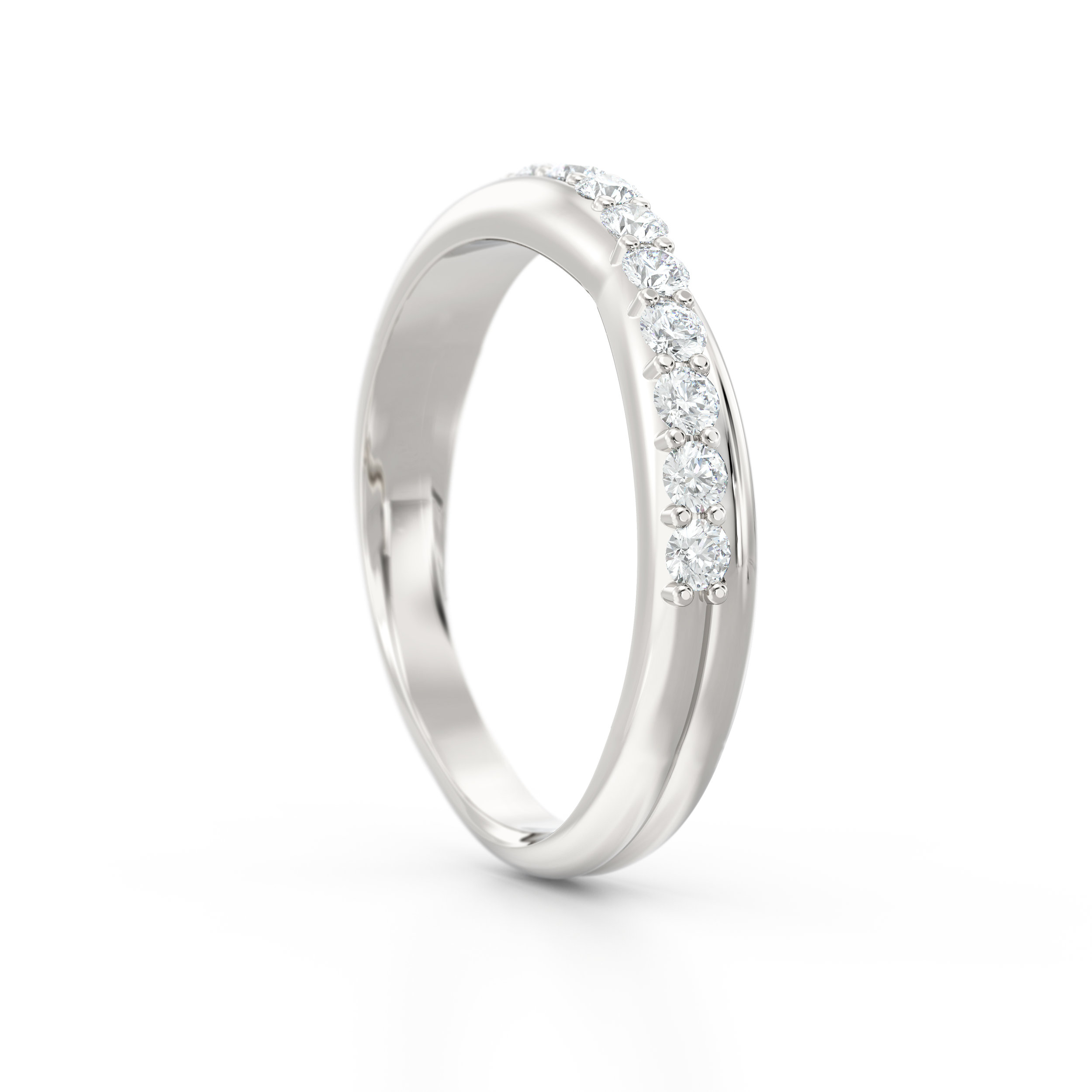 Cross over brilliant cut eternity ring