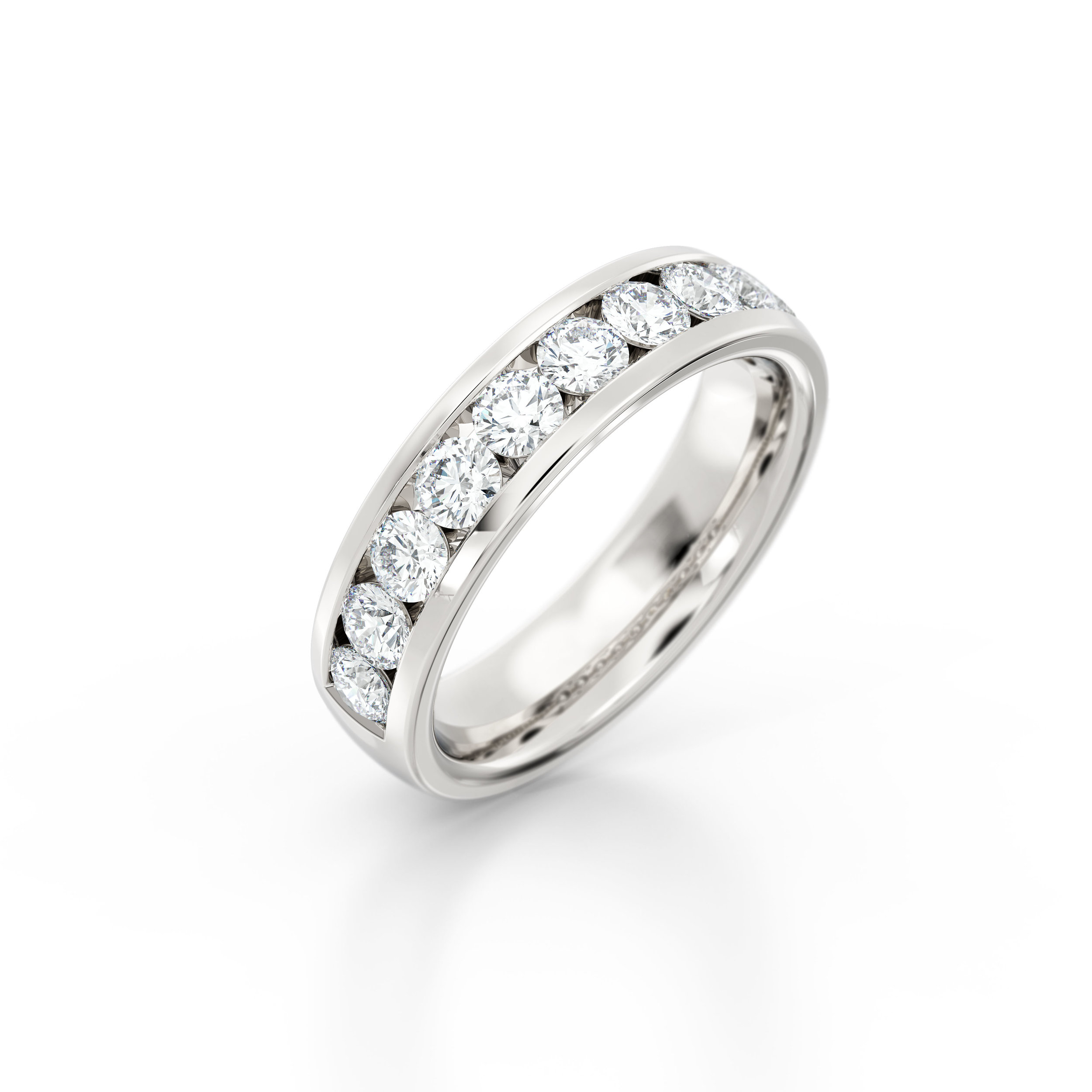 Brilliant cut channel set eternity ring