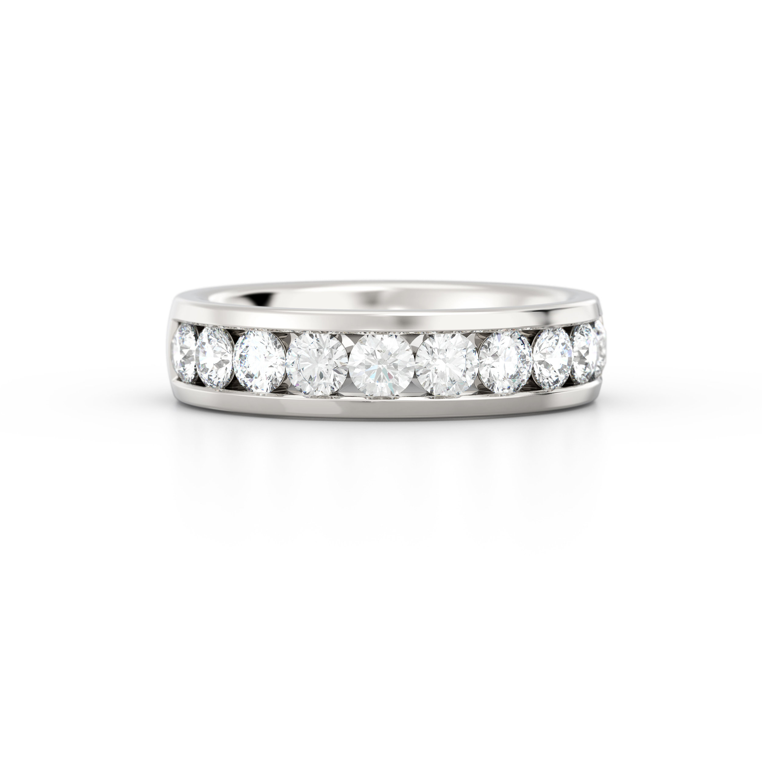 Brilliant cut channel set eternity ring