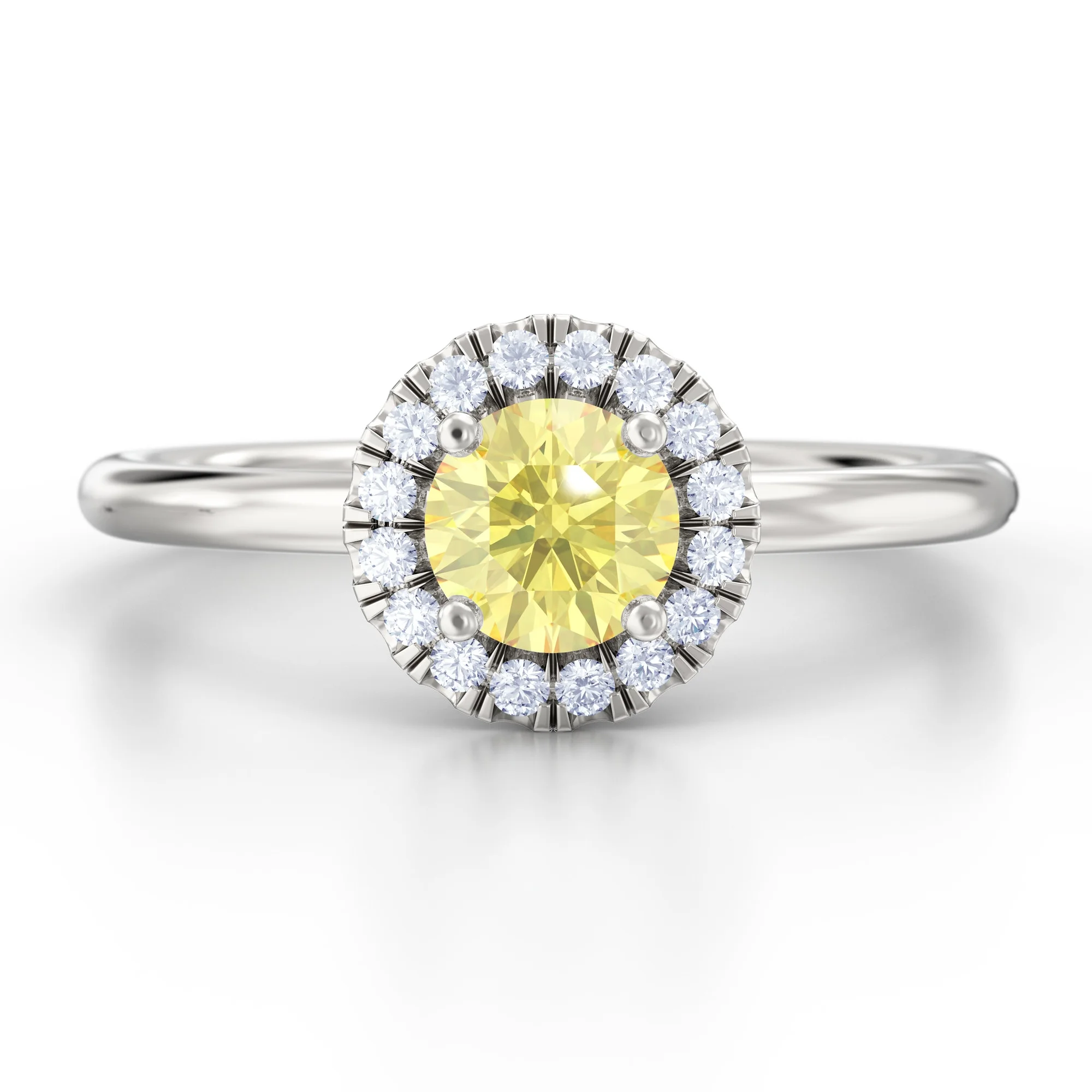 Canary yellow diamond halo