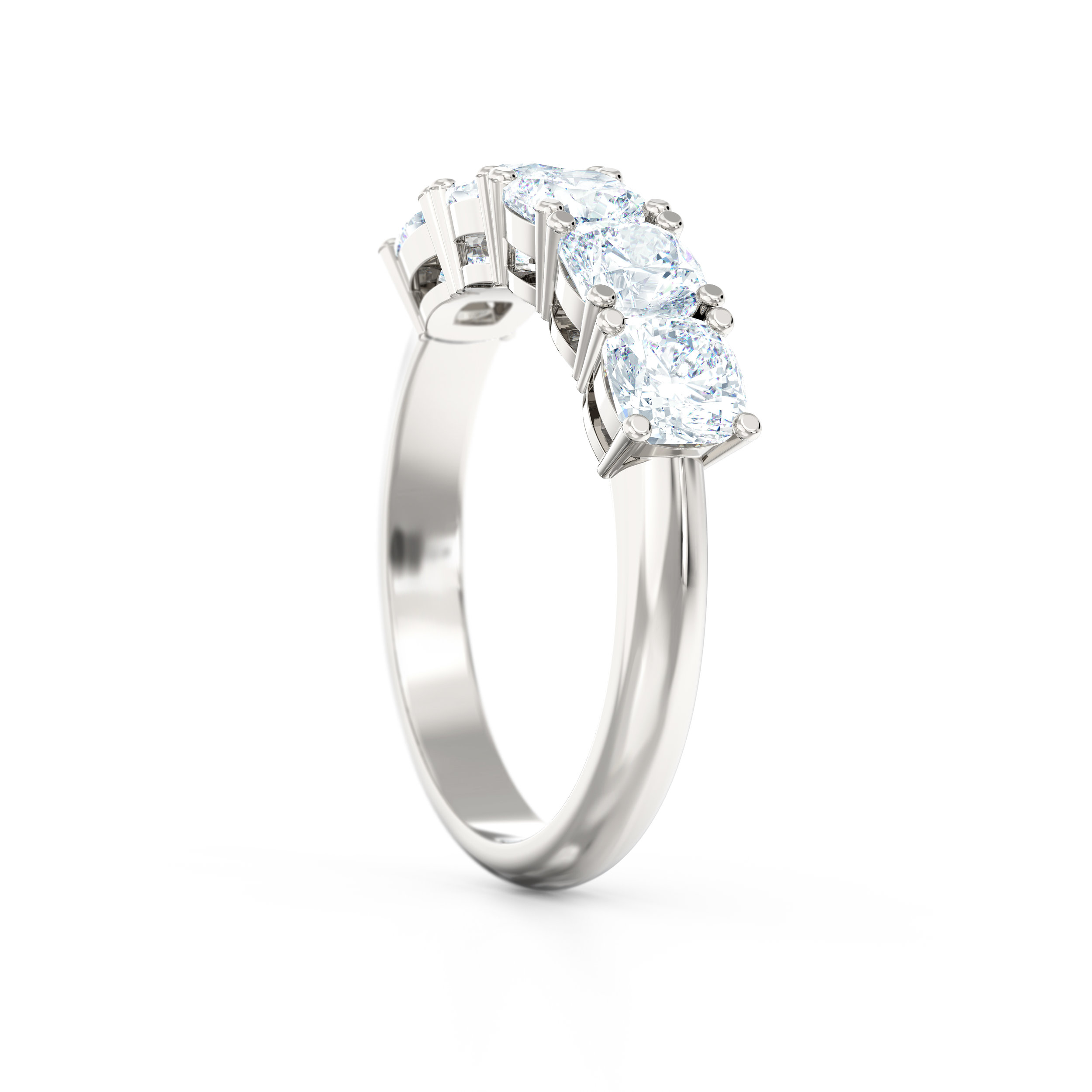 Cushion Cut Five Stone Engagement Ring | Hatton Garden