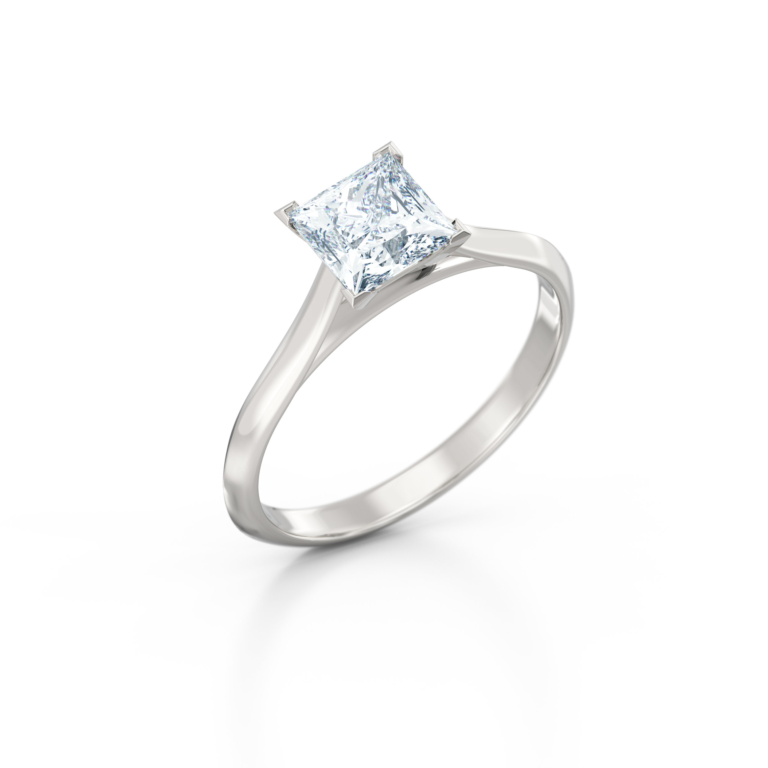 Princess Cut Solitaire Engagement Ring | Hatton Garden